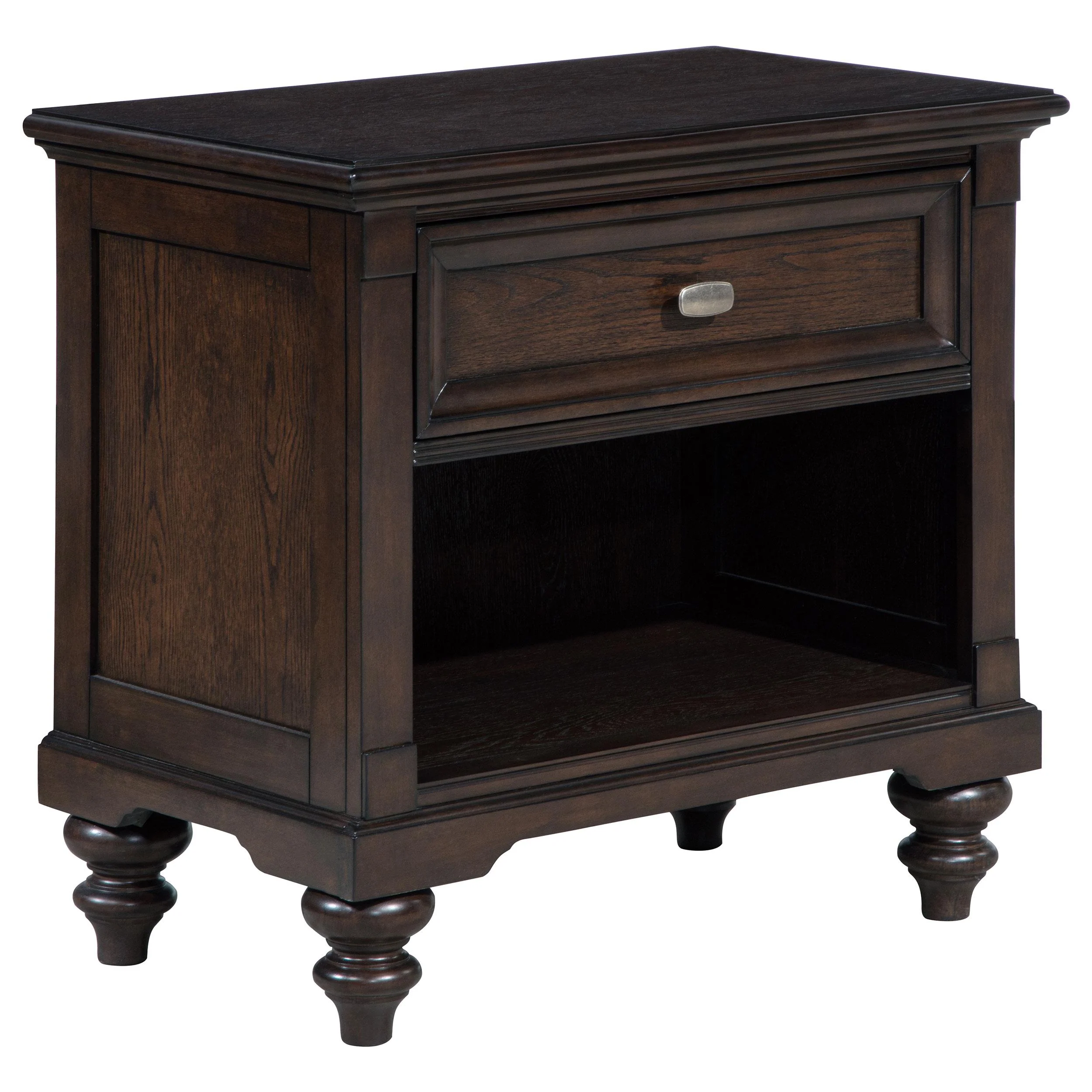 Devon Wine Red and Dark Oak 5-piece Eastern King Bedroom Set - Image 5