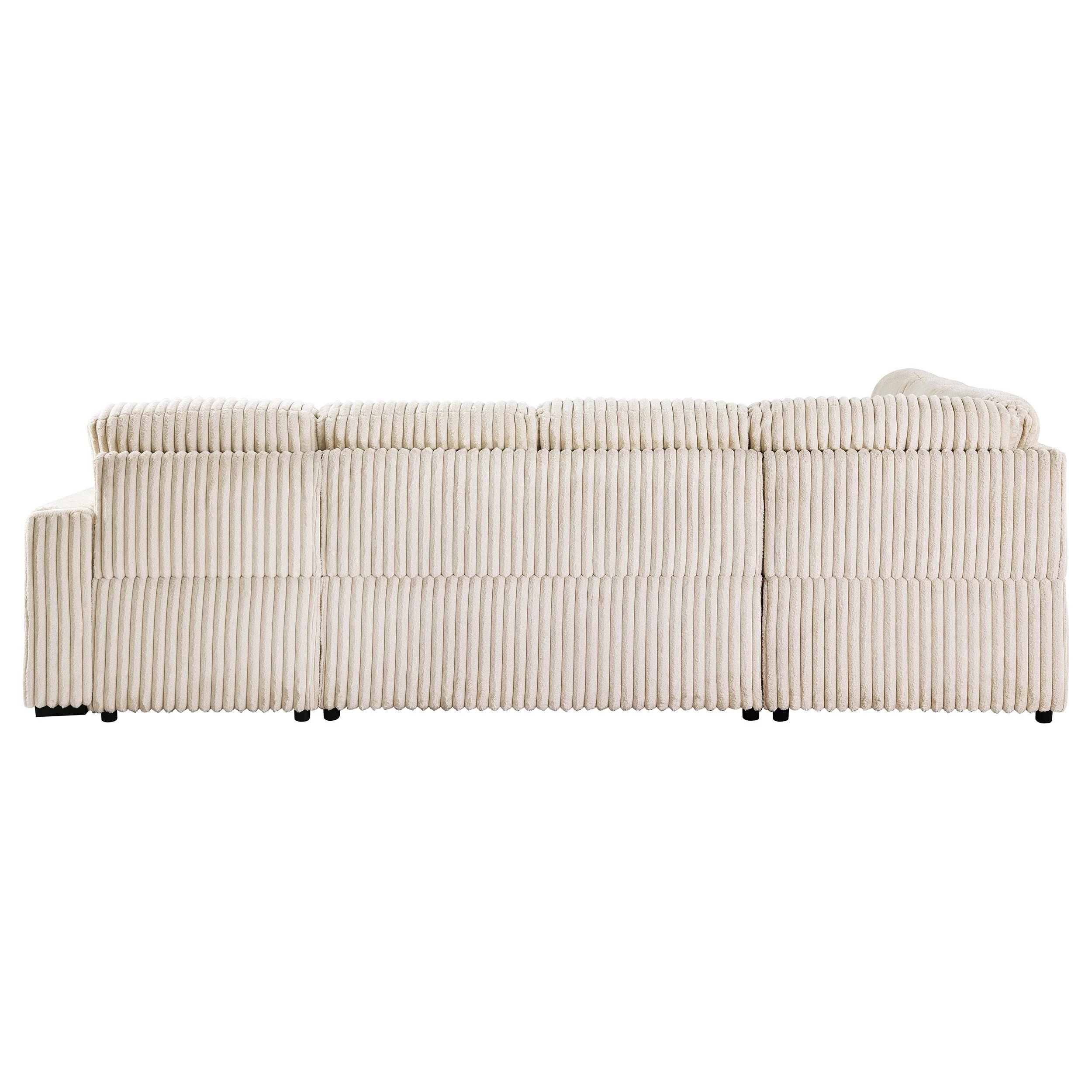 Devonshire Camel Sleeper Sectional Sofa Storage Chaise - Image 14