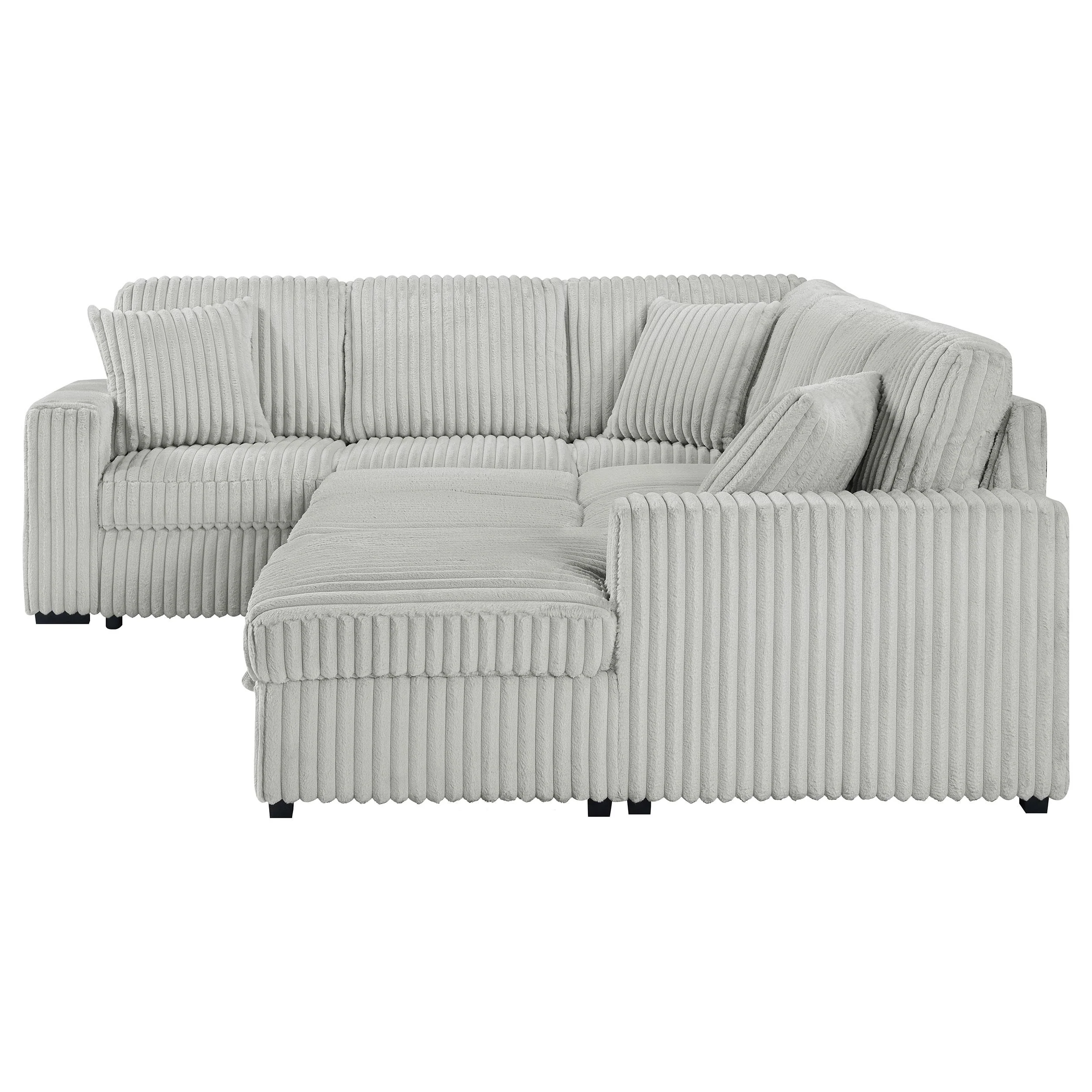 Devonshire Grey Sleeper Sectional Sofa Storage Chaise - Image 13