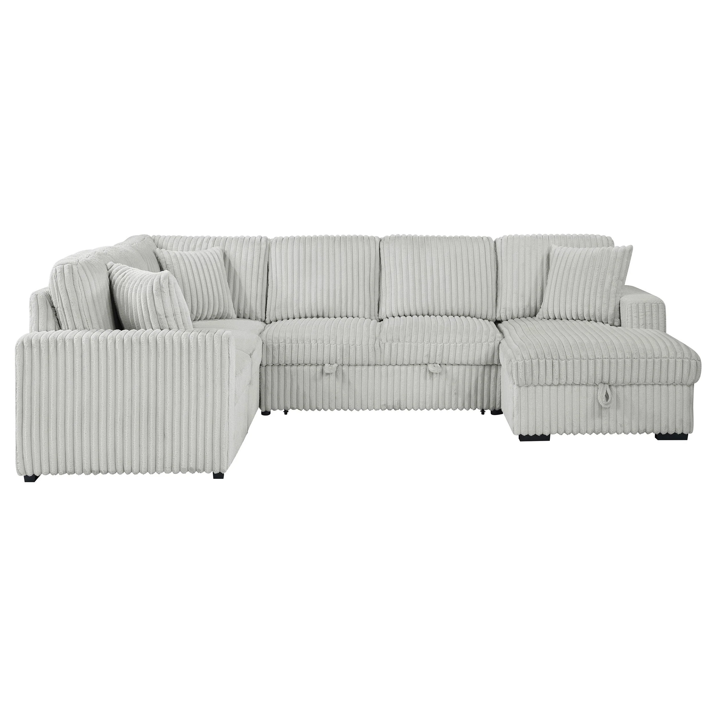 Devonshire Grey Sleeper Sectional Sofa Storage Chaise - Image 9