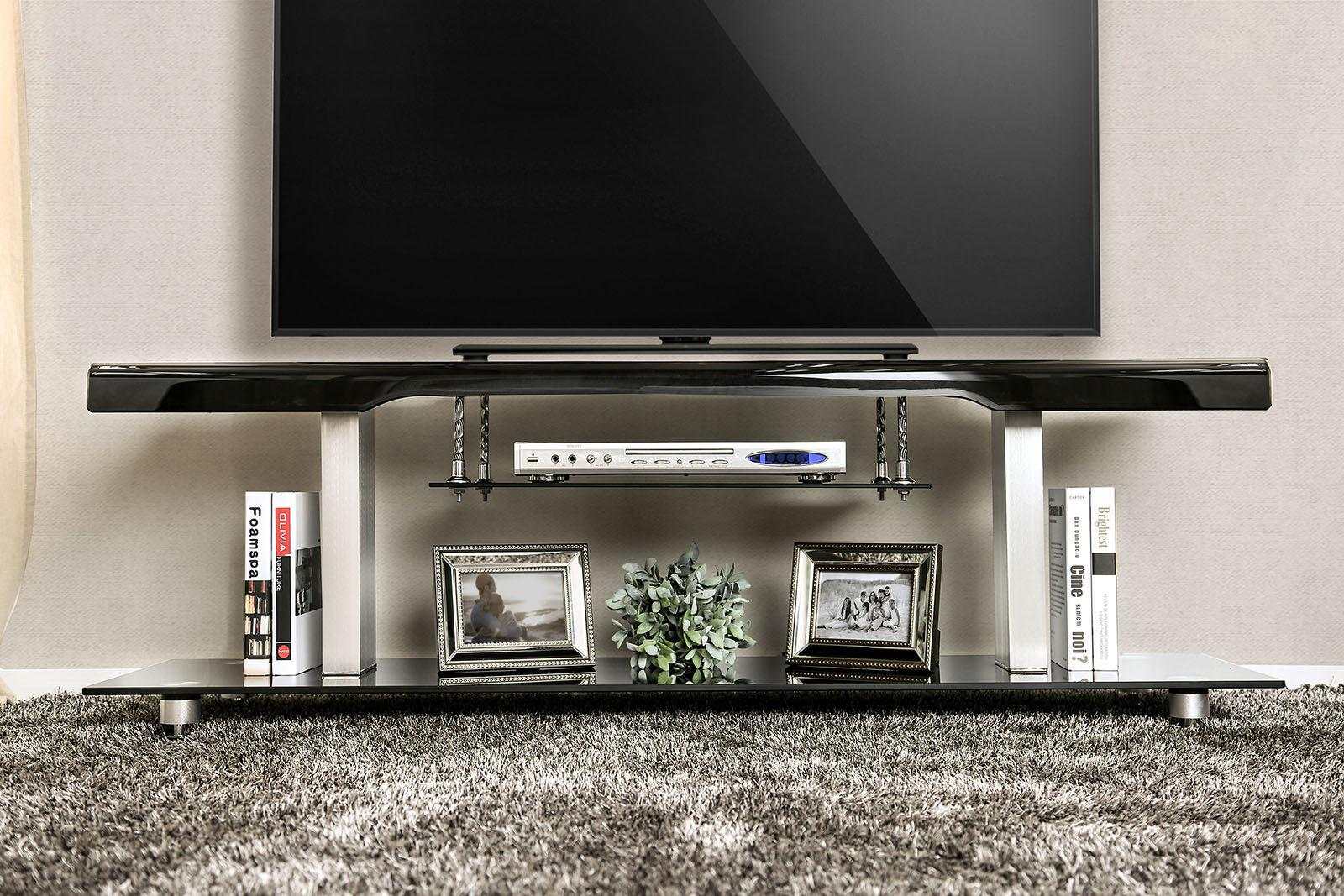 Dietrich Black & Chrome 60" TV Console: - Image 2
