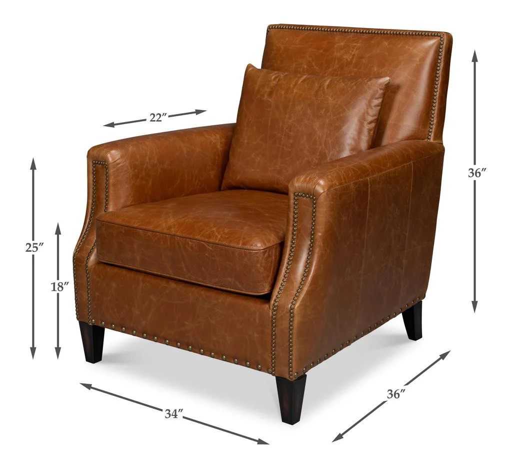 Dimity Brown Distilled Leather Chair - Image 14