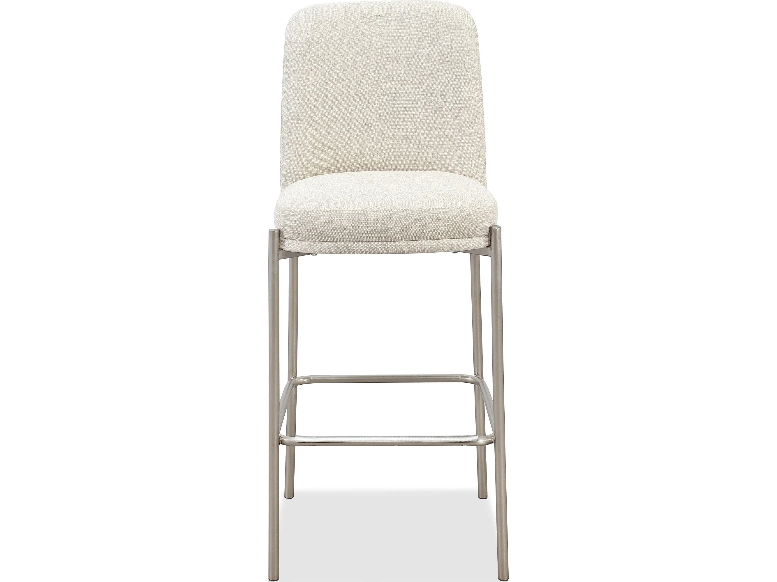 Dion Natural/Brushed Nickel Upholstered Bar Stool (Set of 2)