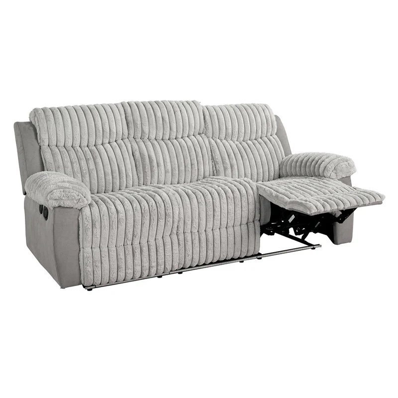 Dionysus Gray Manual Reclining Sofa w/ USB & LED - Image 2