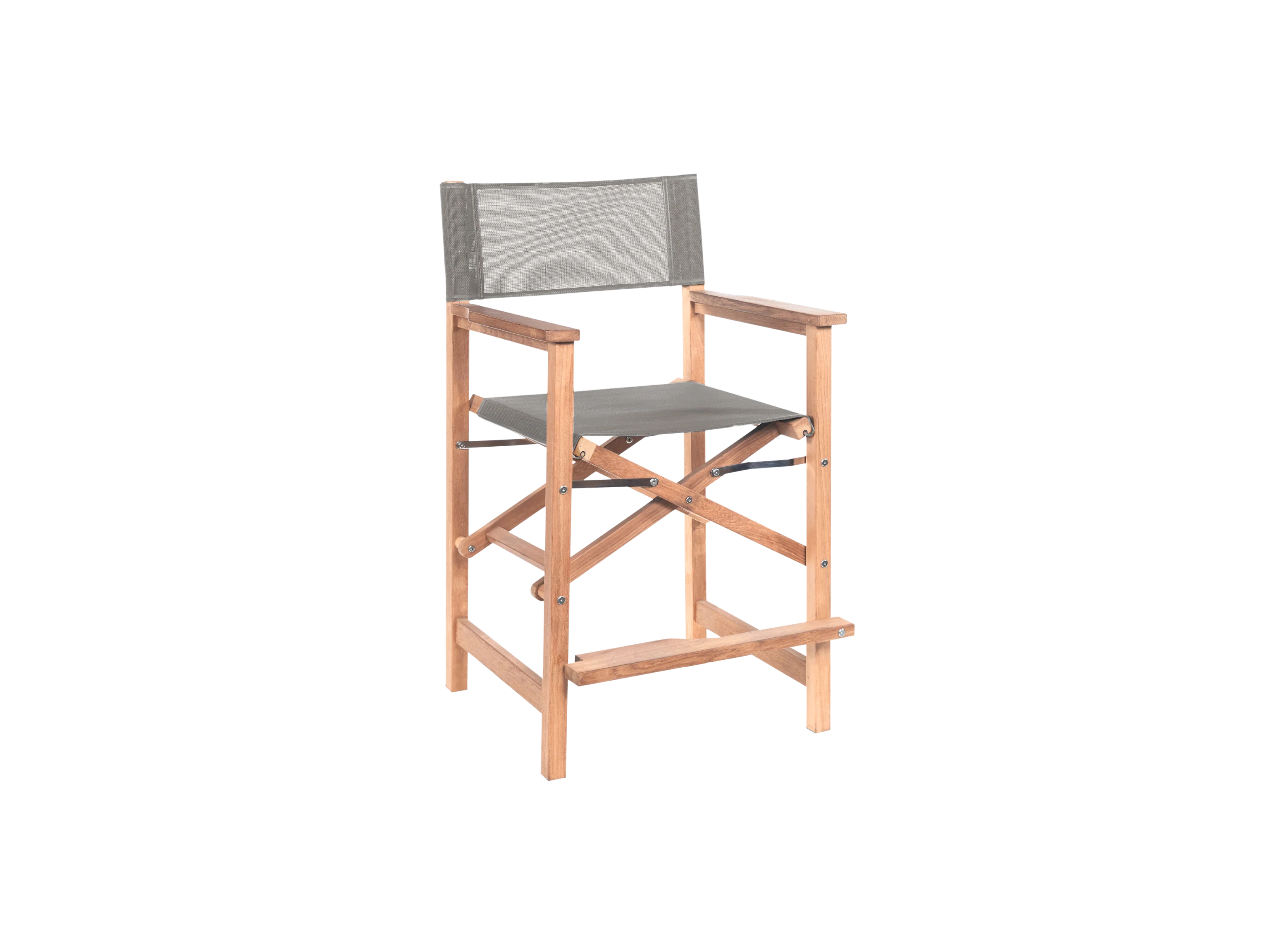 Director 5-Piece Rectangular Teak Taupe Outdoor Counter Height Dining Set with Folding Armchairs - Image 4