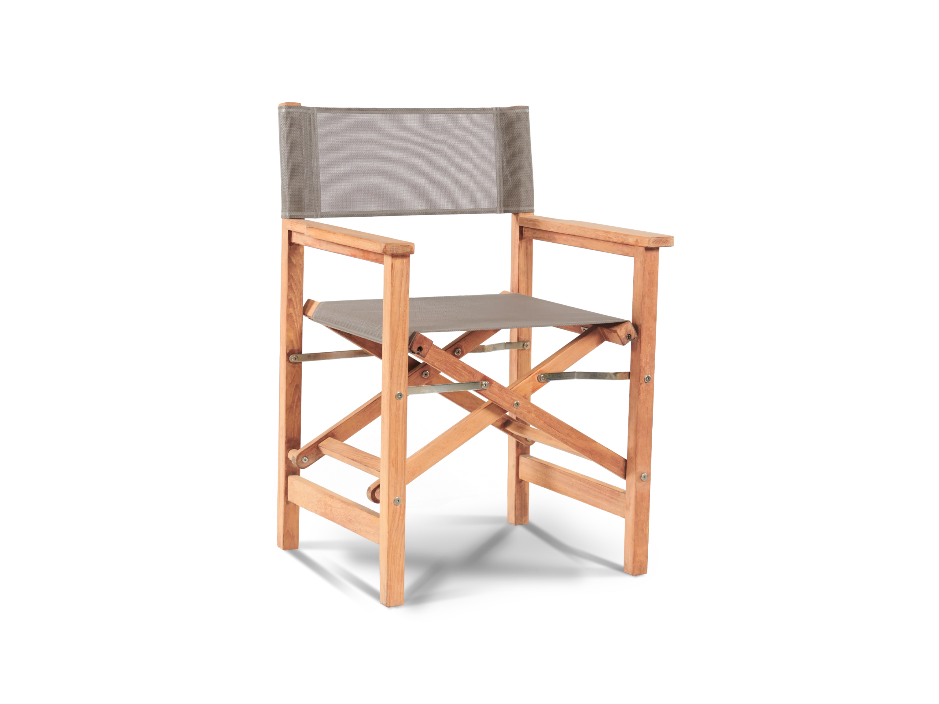 Director 7-Piece Teak Taupe Outdoor Family Dining Set with Folding Armchairs - Image 6