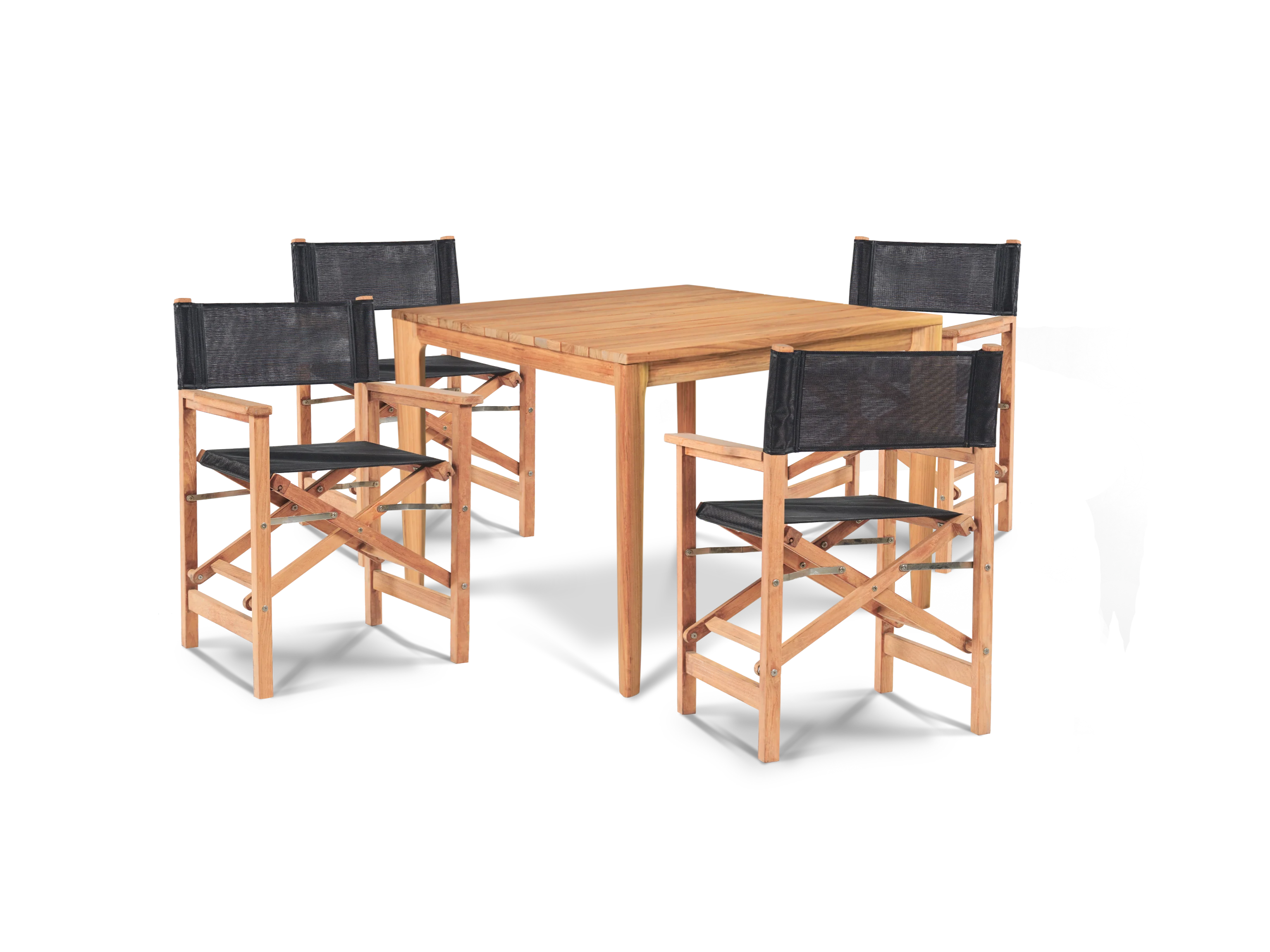 Director Teak Black Outdoor Dining Folding Armchair - Image 4