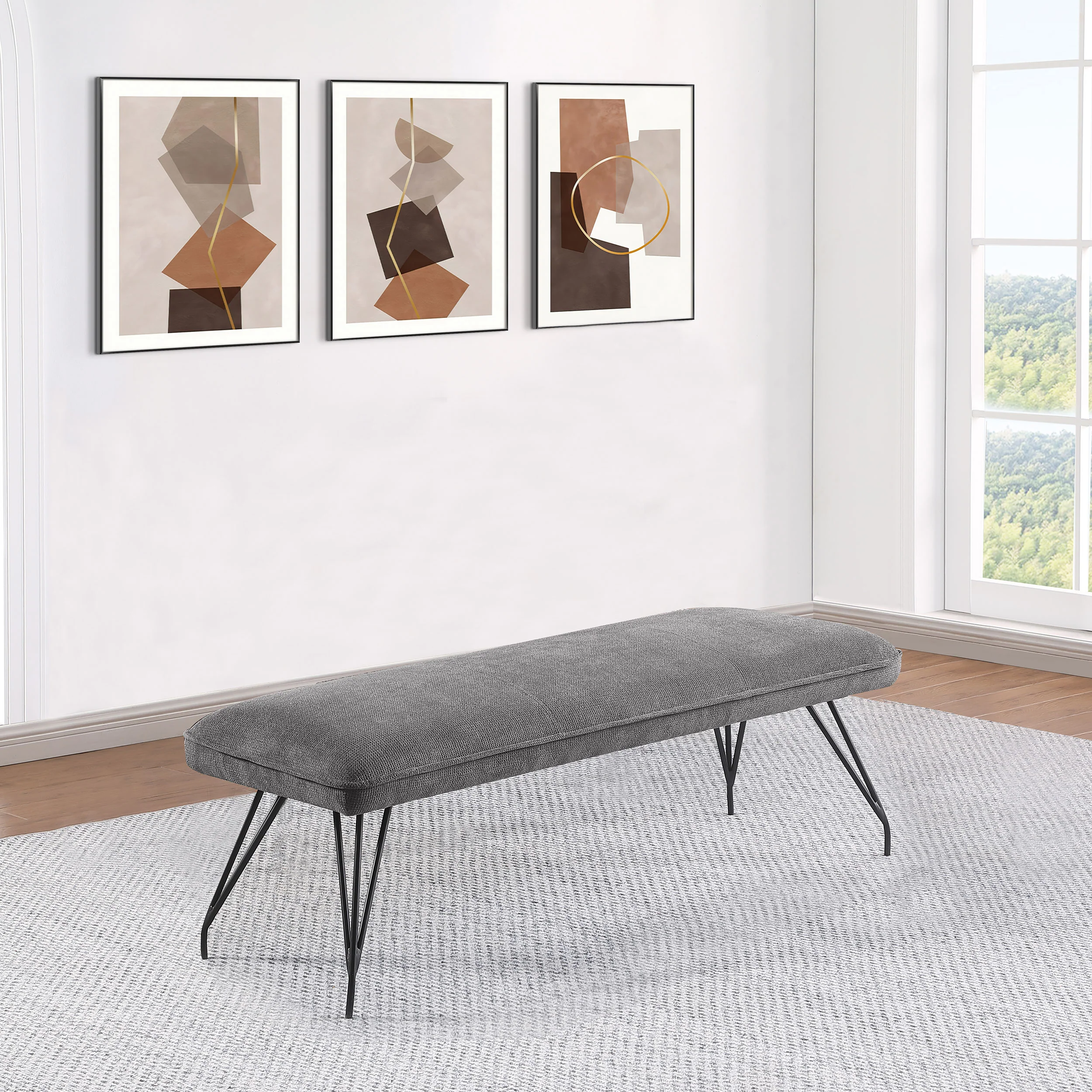 Dodson Grey Dining Bench - Image 2