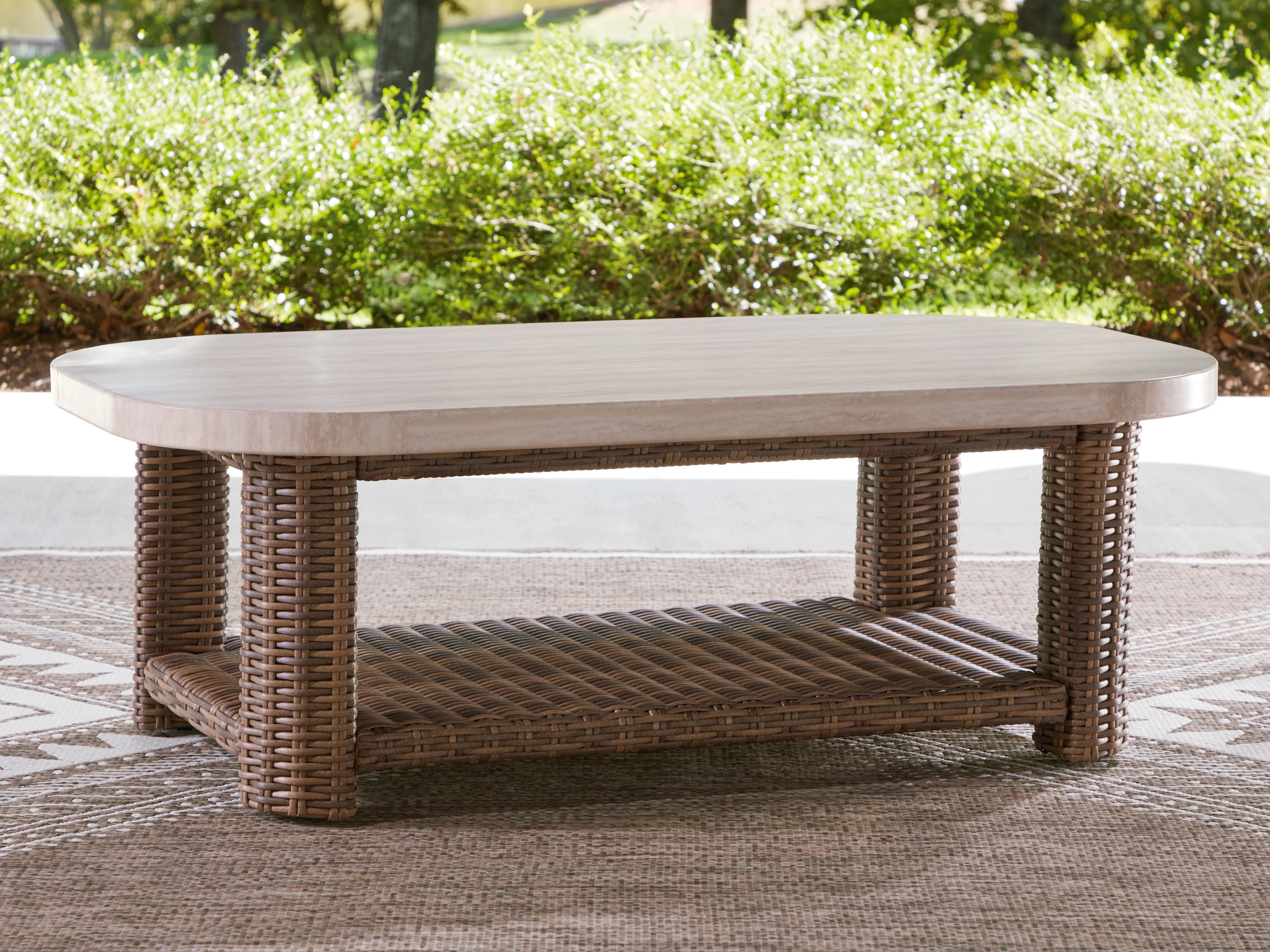 Dolan Creek Beige/Brown Rectangular Cocktail Table - Image 2