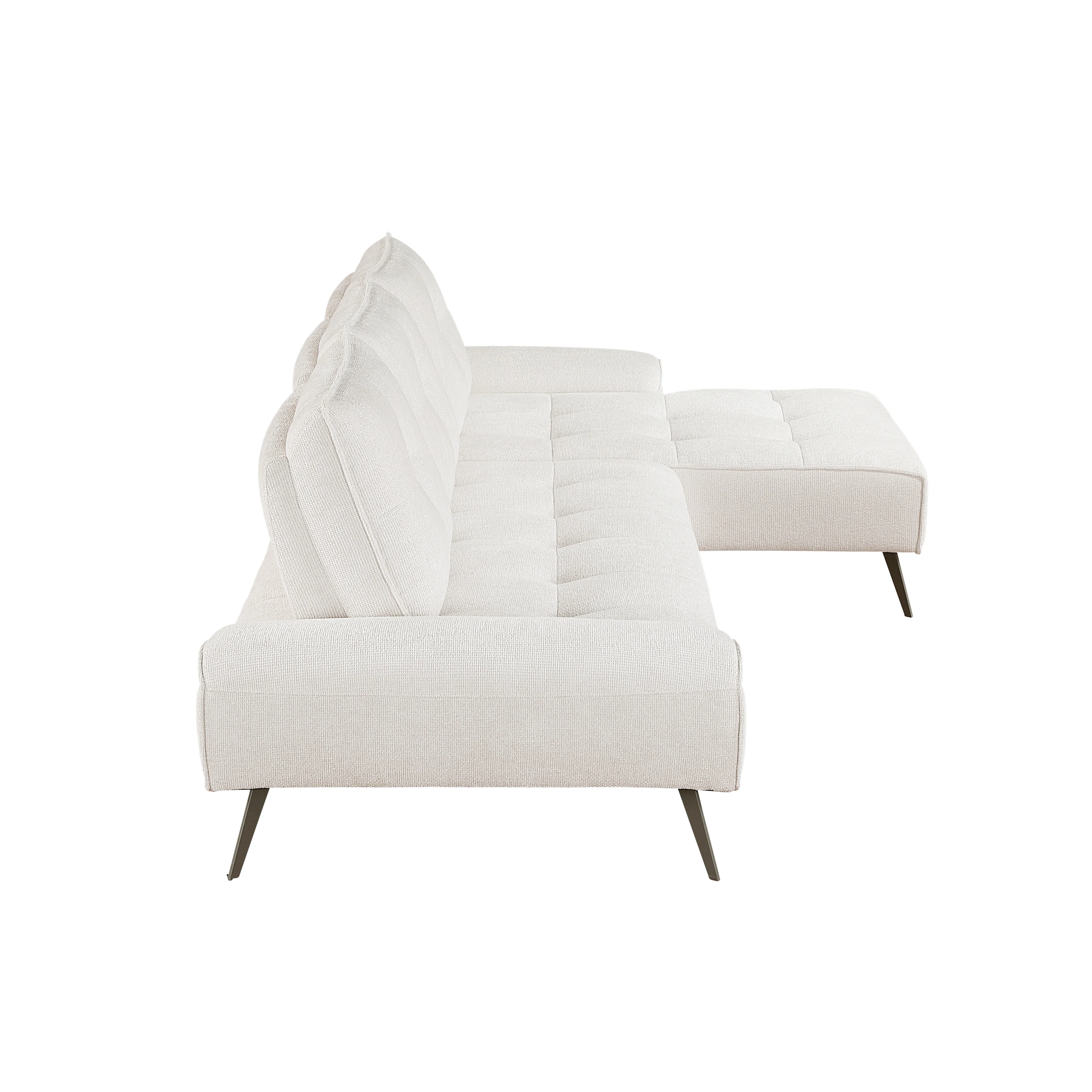 Dominic Beige 2-Piece Sectional with Right Chaise and Dual-position Backs - Image 3