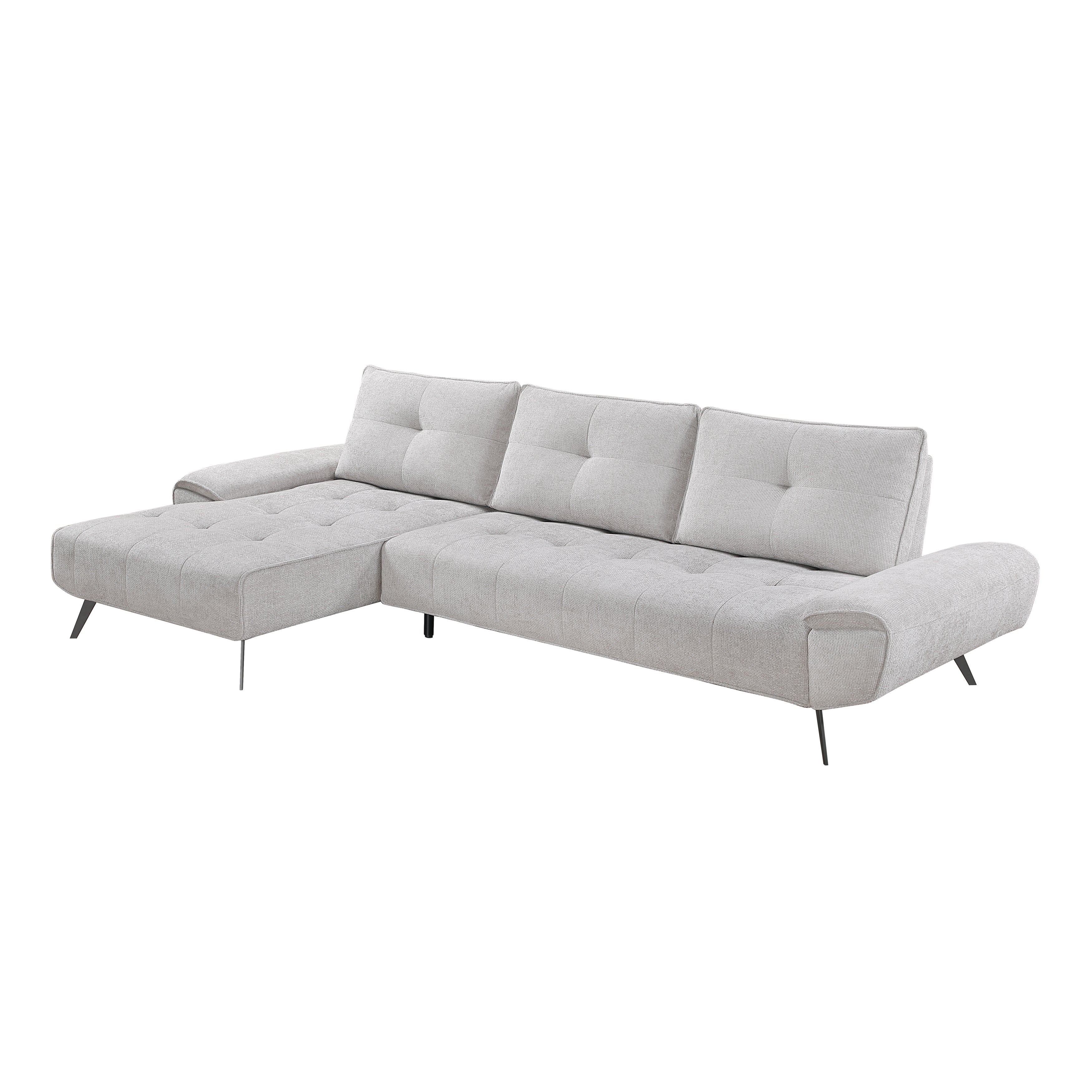 Dominic Light Gray 2-Piece Sectional with Left Chaise and Dual-position Backs - Image 2