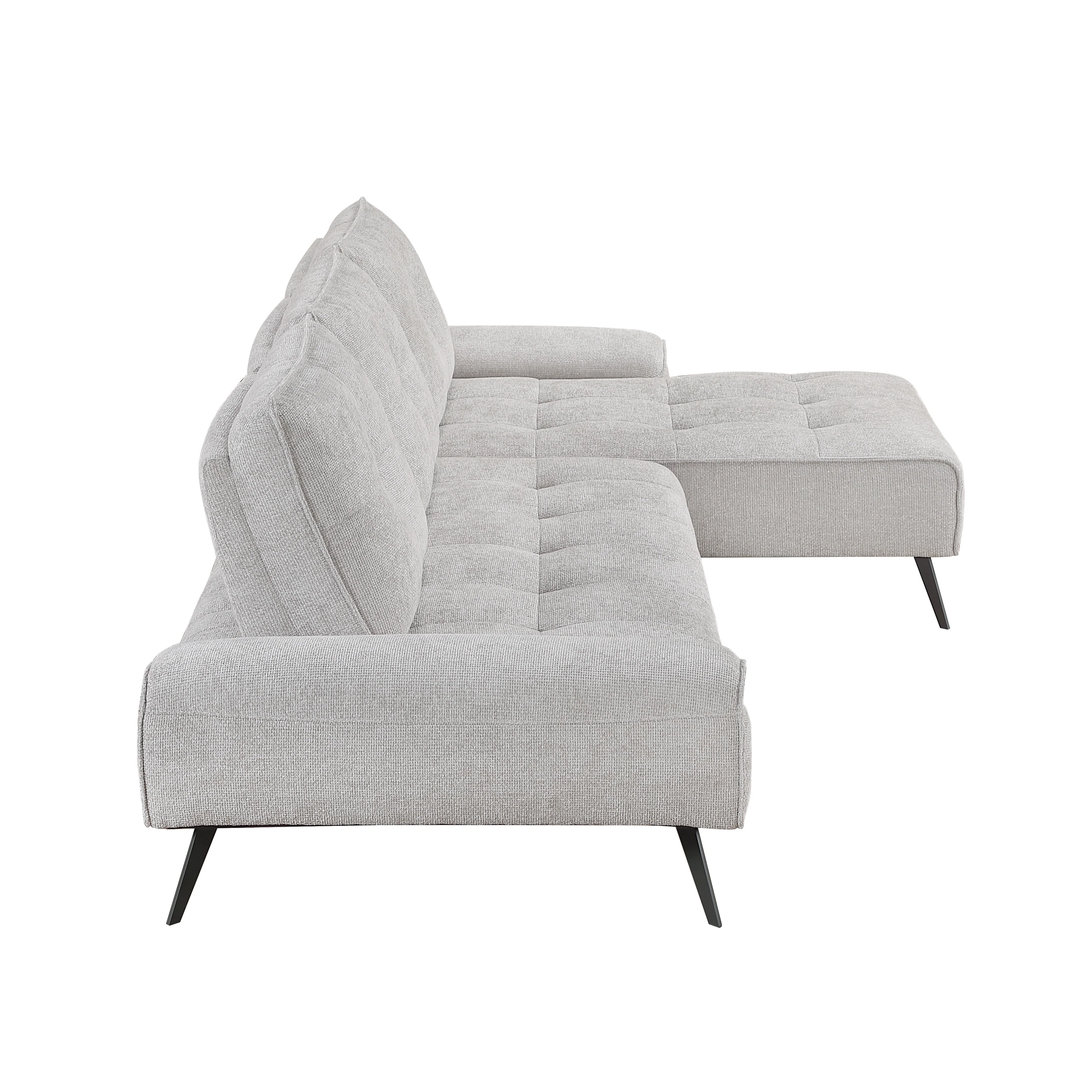Dominic Light Gray 2-Piece Sectional with Right Chaise and Dual-position Backs - Image 3