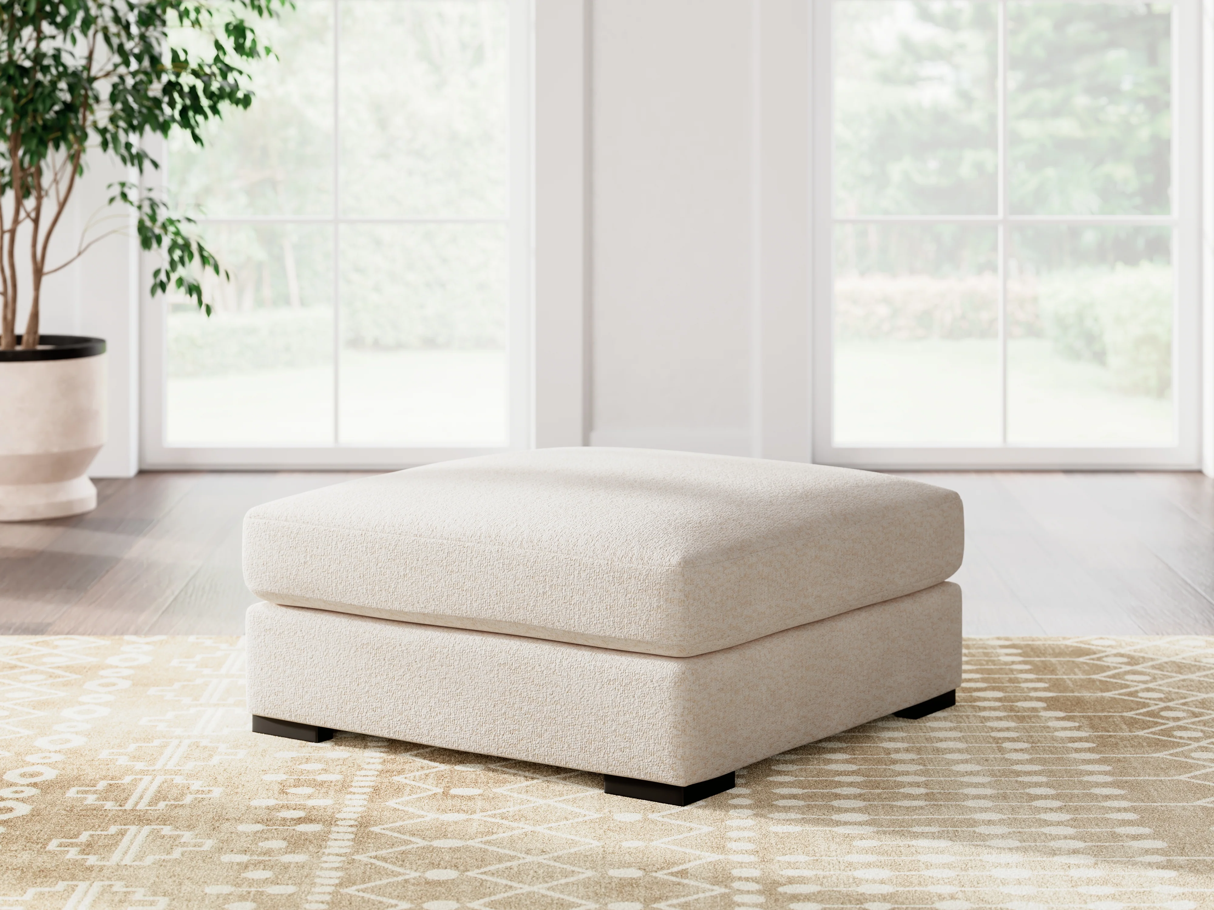 Donelson Creek Vanilla 4-Piece Sectional and Ottoman - Image 15