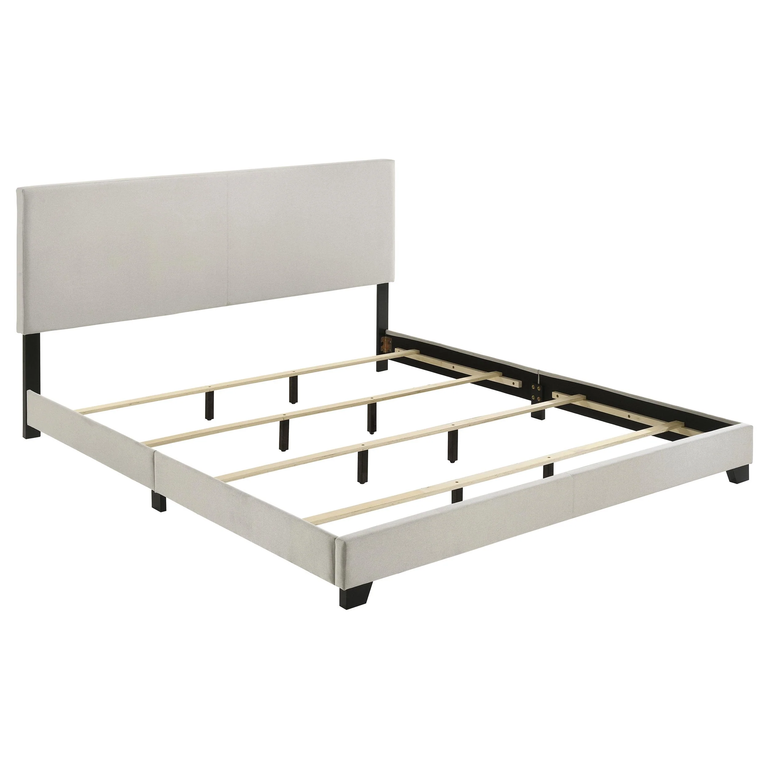 Dorian Cream Fabric Upholstered California King Panel Bed - Image 2
