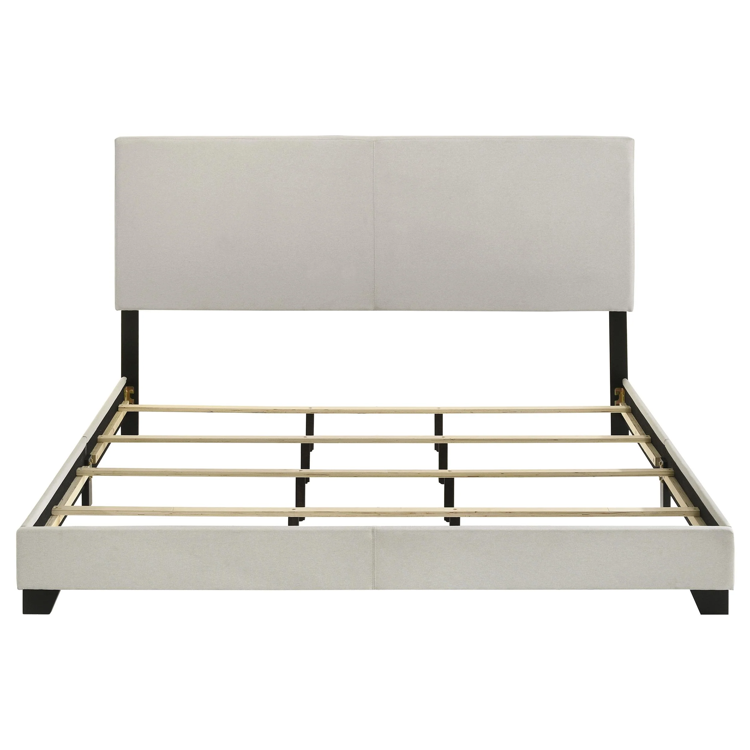 Dorian Cream Fabric Upholstered Eastern King Panel Bed - Image 4