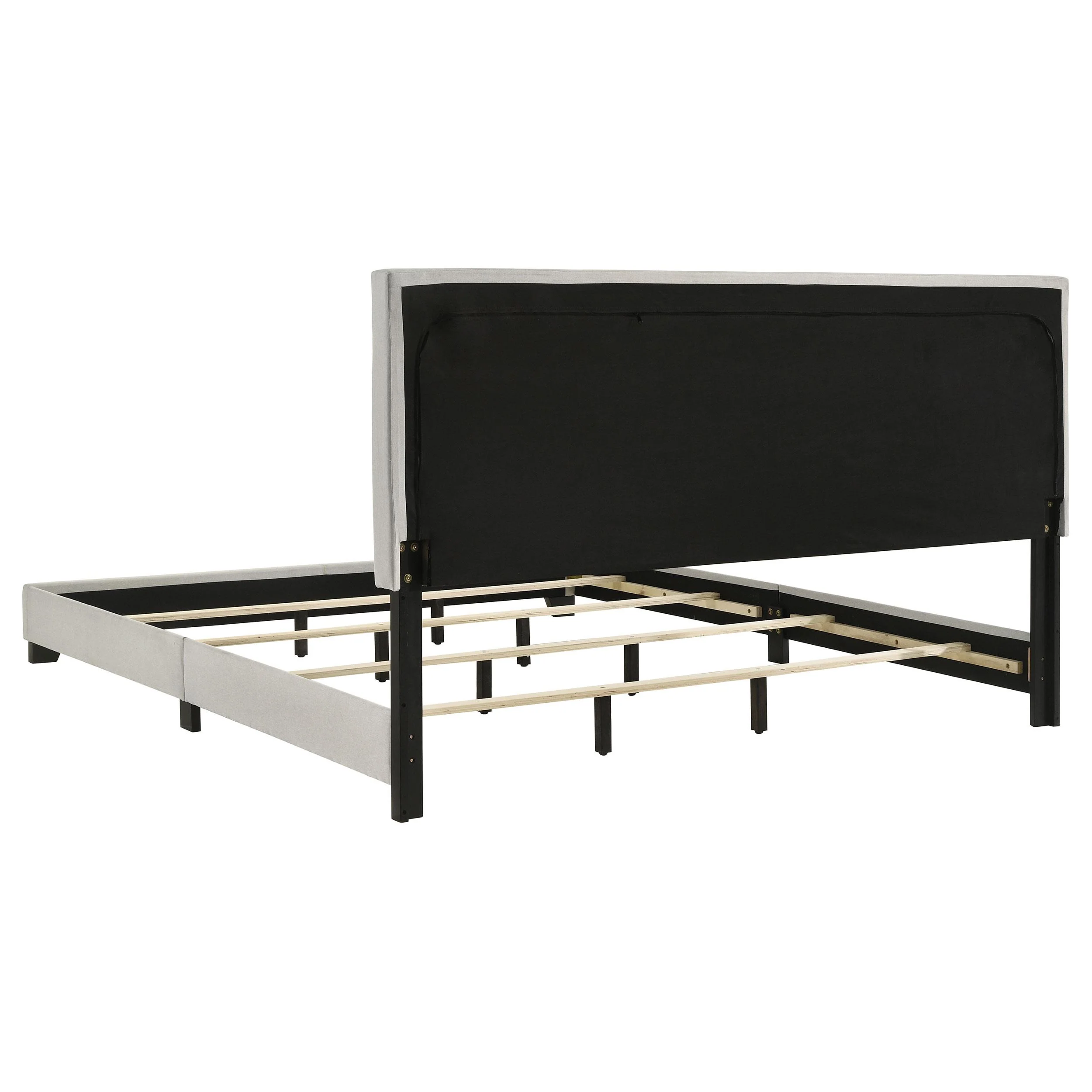 Dorian Cream Fabric Upholstered Eastern King Panel Bed - Image 5