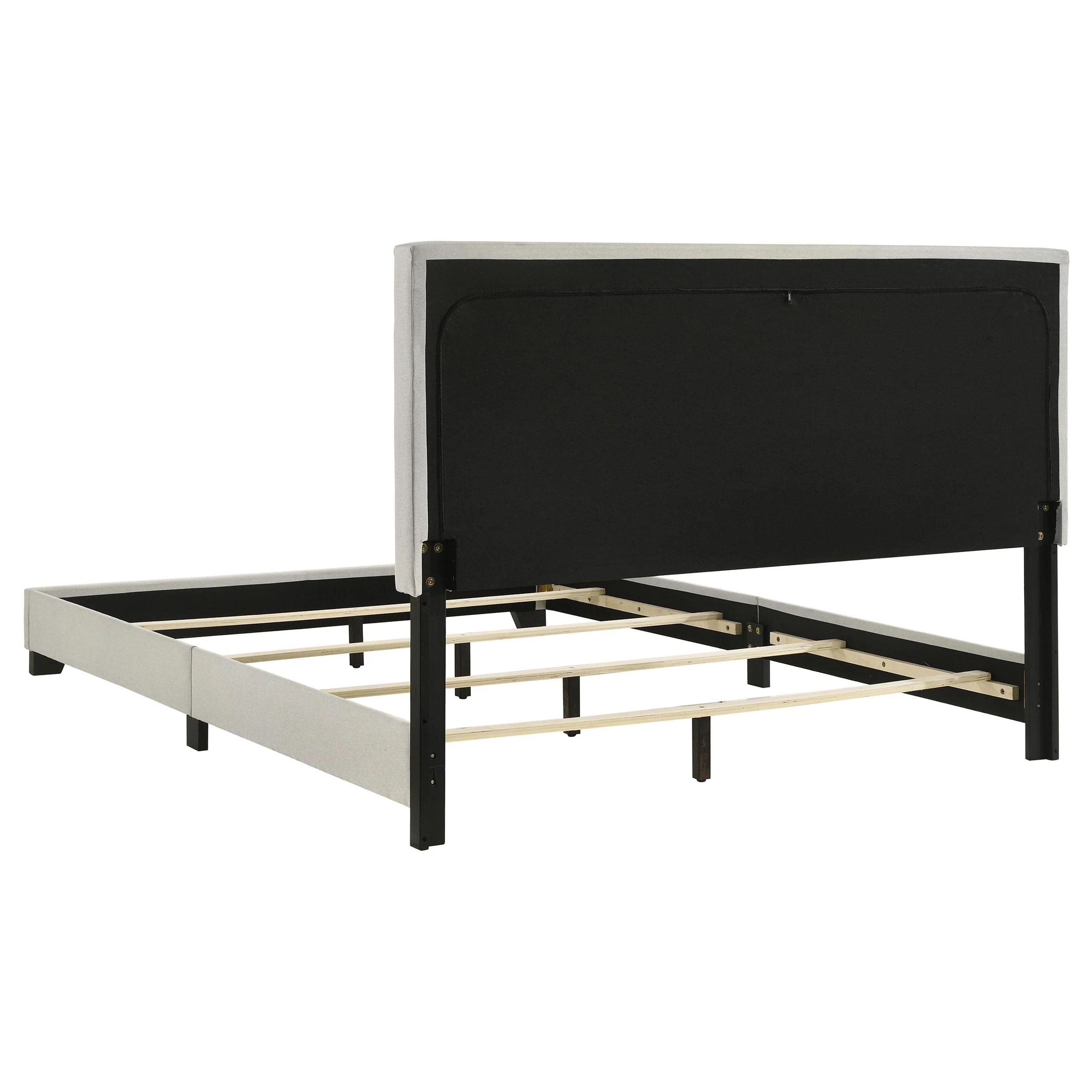 Dorian Cream Fabric Upholstered Queen Panel Bed - Image 5