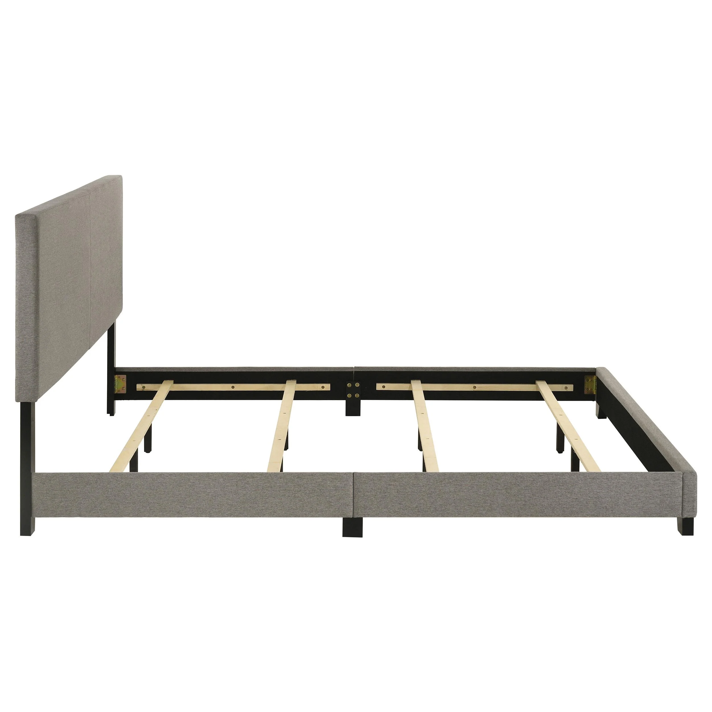 Dorian Taupe Fabric Upholstered Eastern King Panel Bed - Image 6