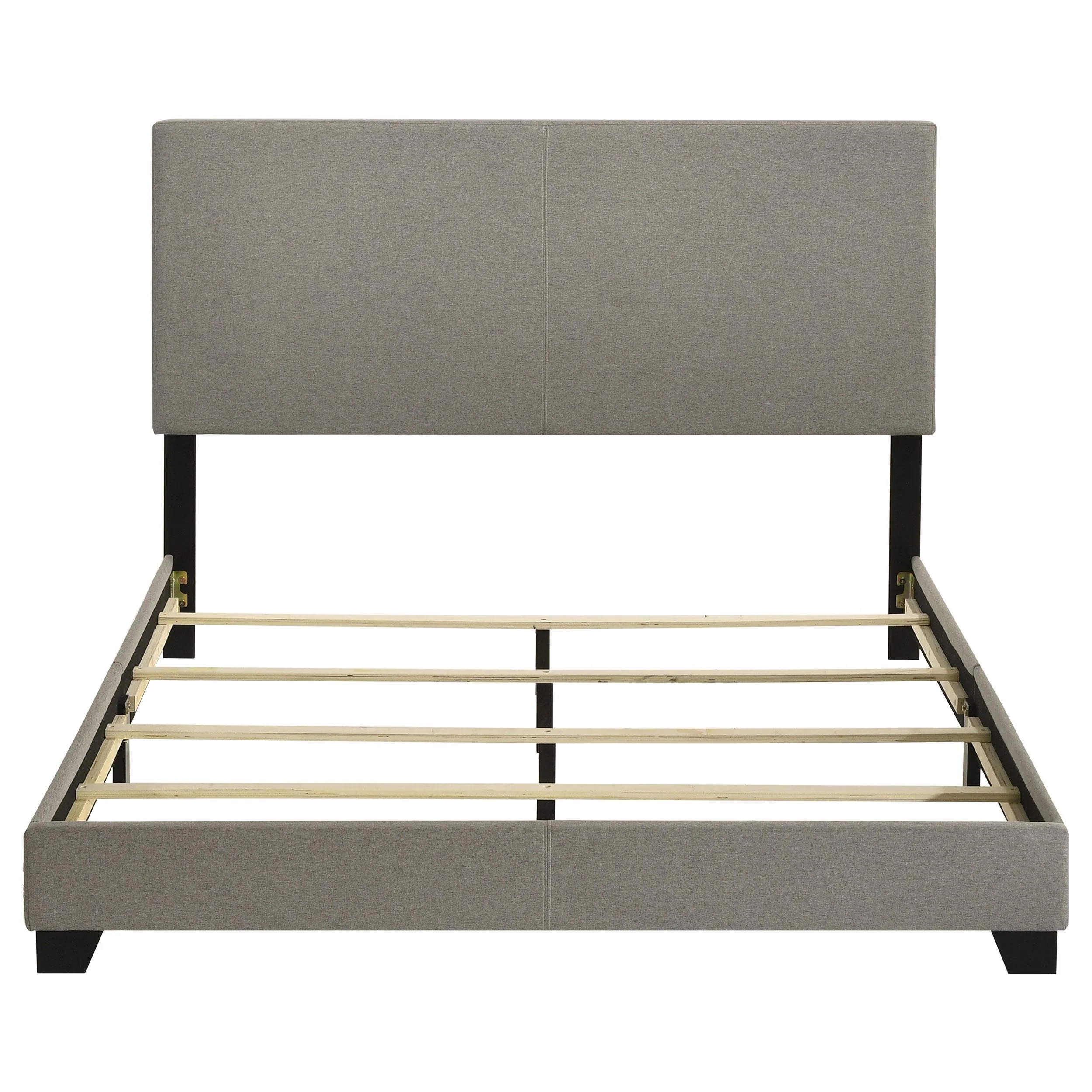 Dorian Taupe Fabric Upholstered Queen Panel Bed - Image 4