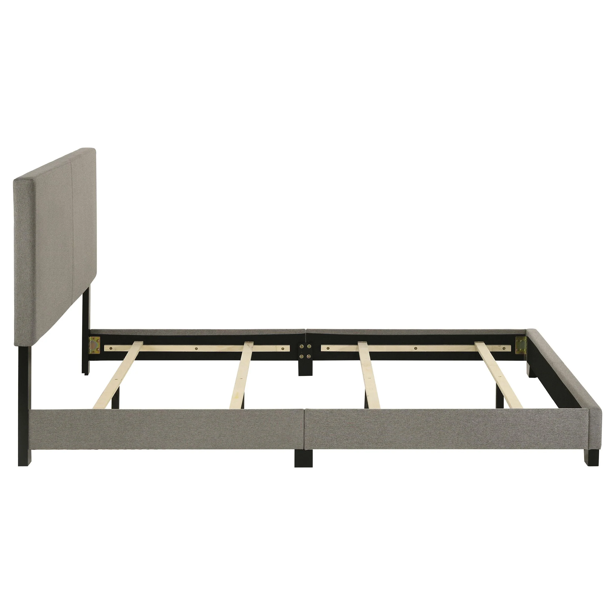 Dorian Taupe Fabric Upholstered Queen Panel Bed - Image 6