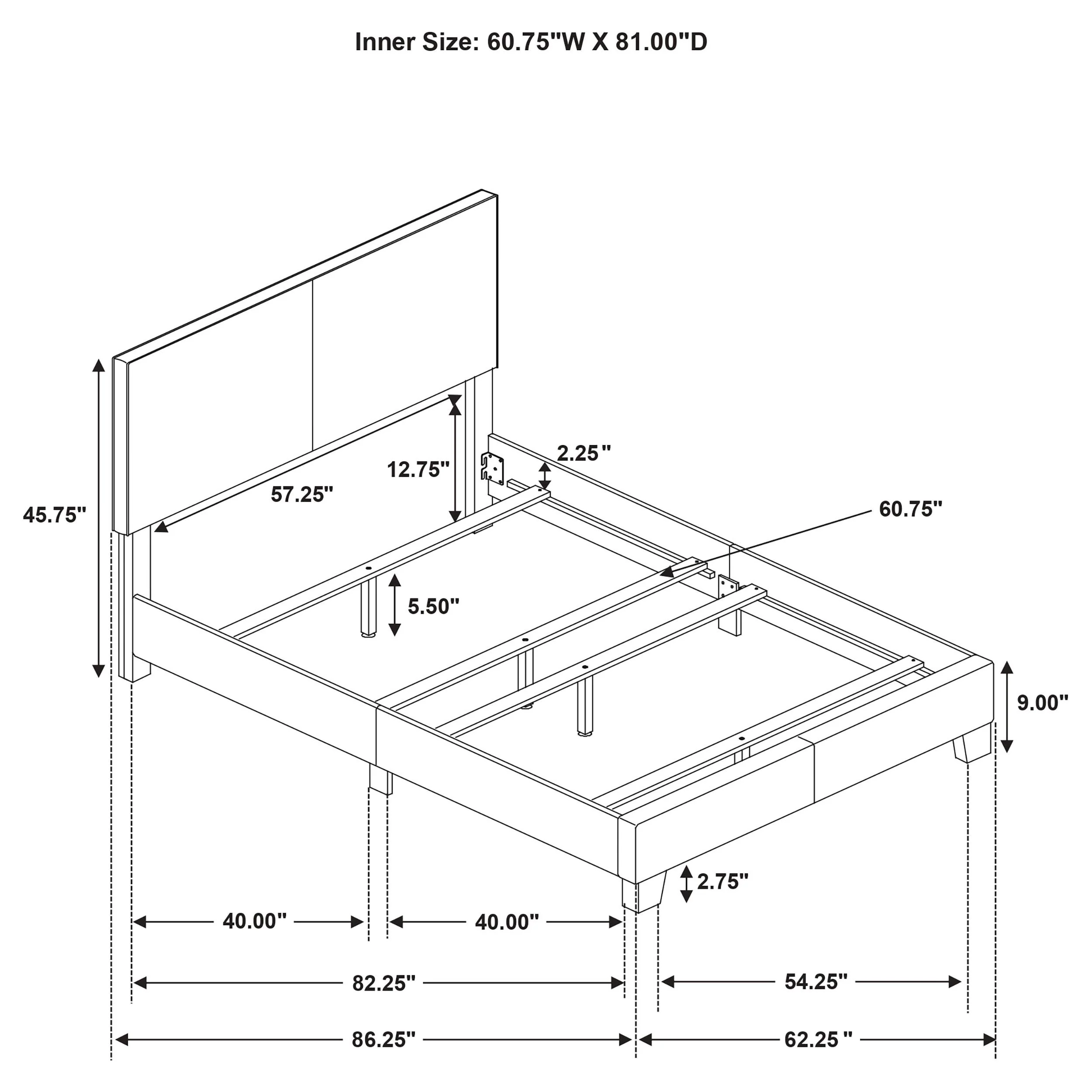Dorian Taupe Fabric Upholstered Queen Panel Bed - Image 8