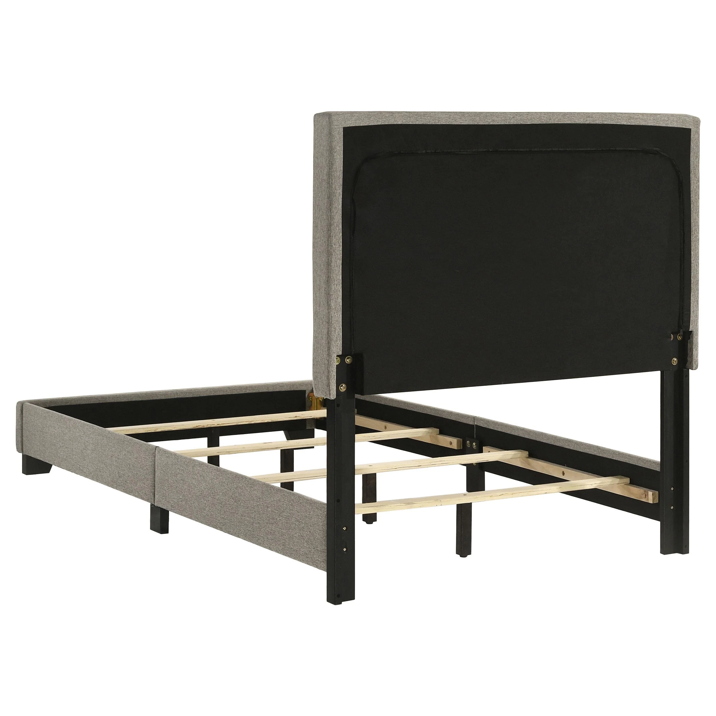 Dorian Taupe Fabric Upholstered Twin Panel Bed - Image 5