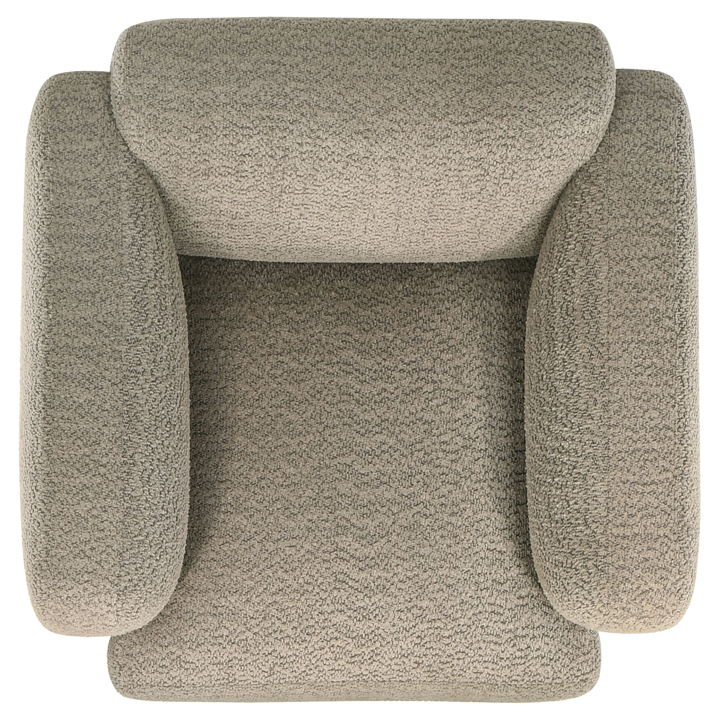 Dorset Brown Fabric Upholstered Round Track Arm Accent Chair - Image 9