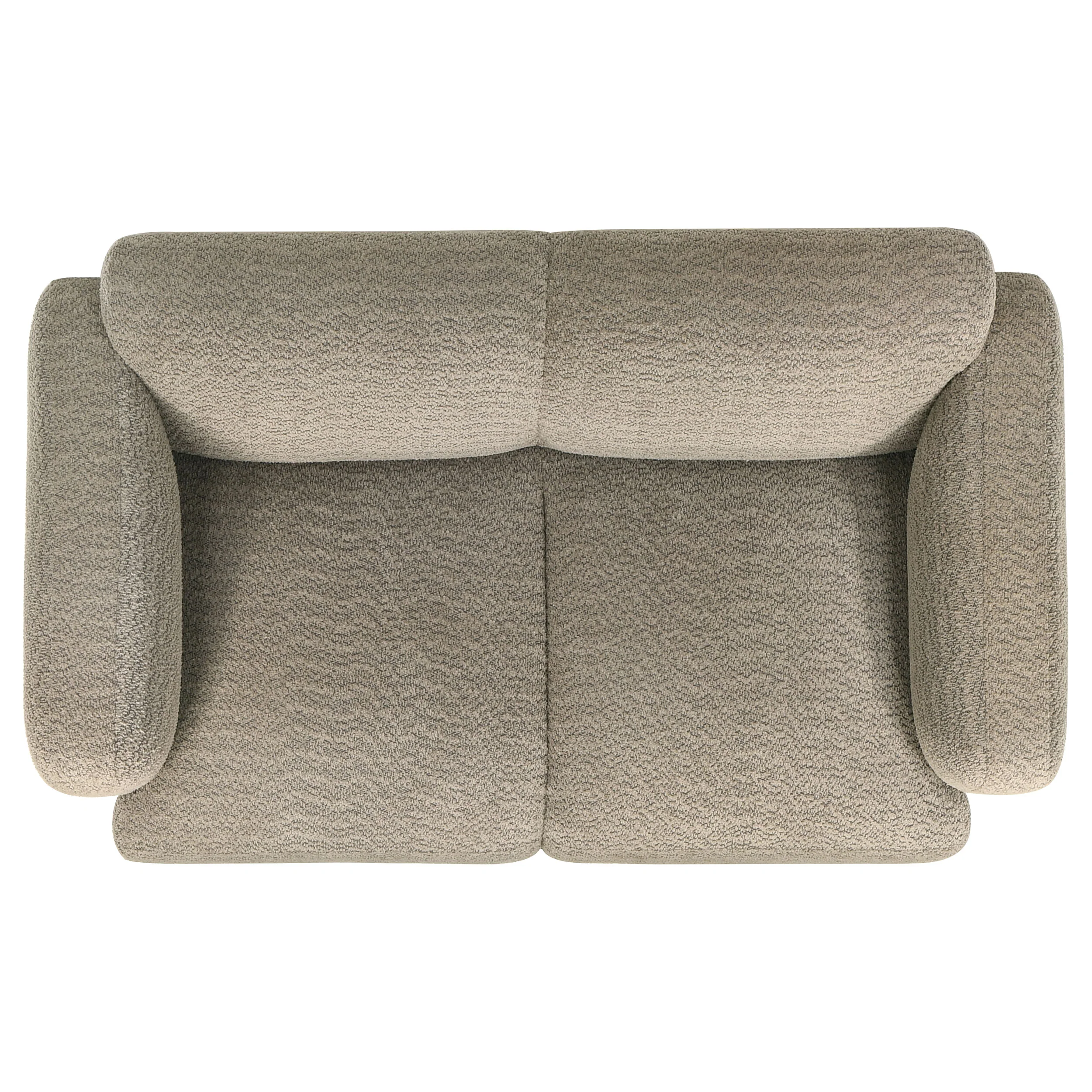 Dorset Brown Fabric Upholstered Round Track Arm Loveseat - Image 9