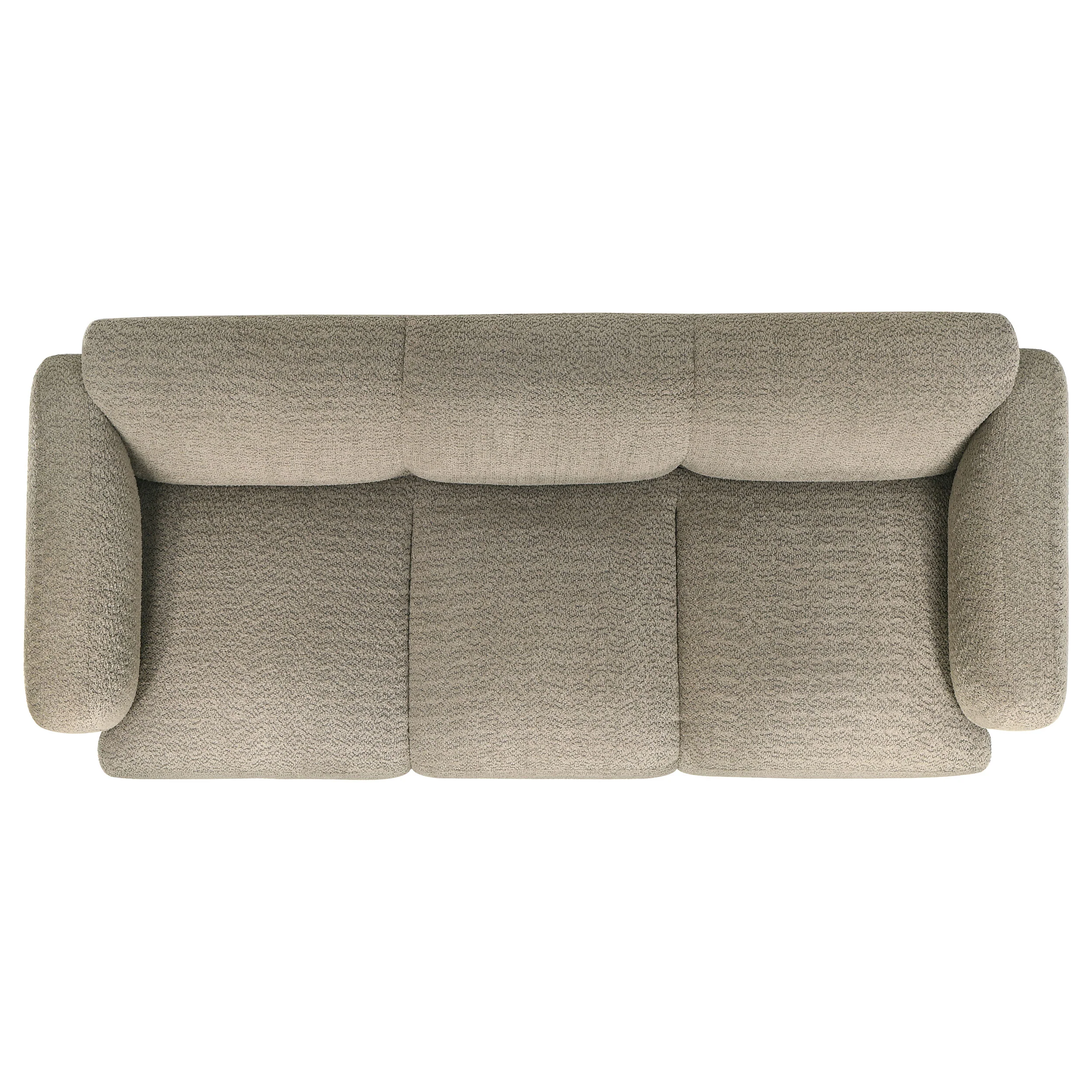 Dorset Brown Fabric Upholstered Round Track Arm Sofa - Image 9