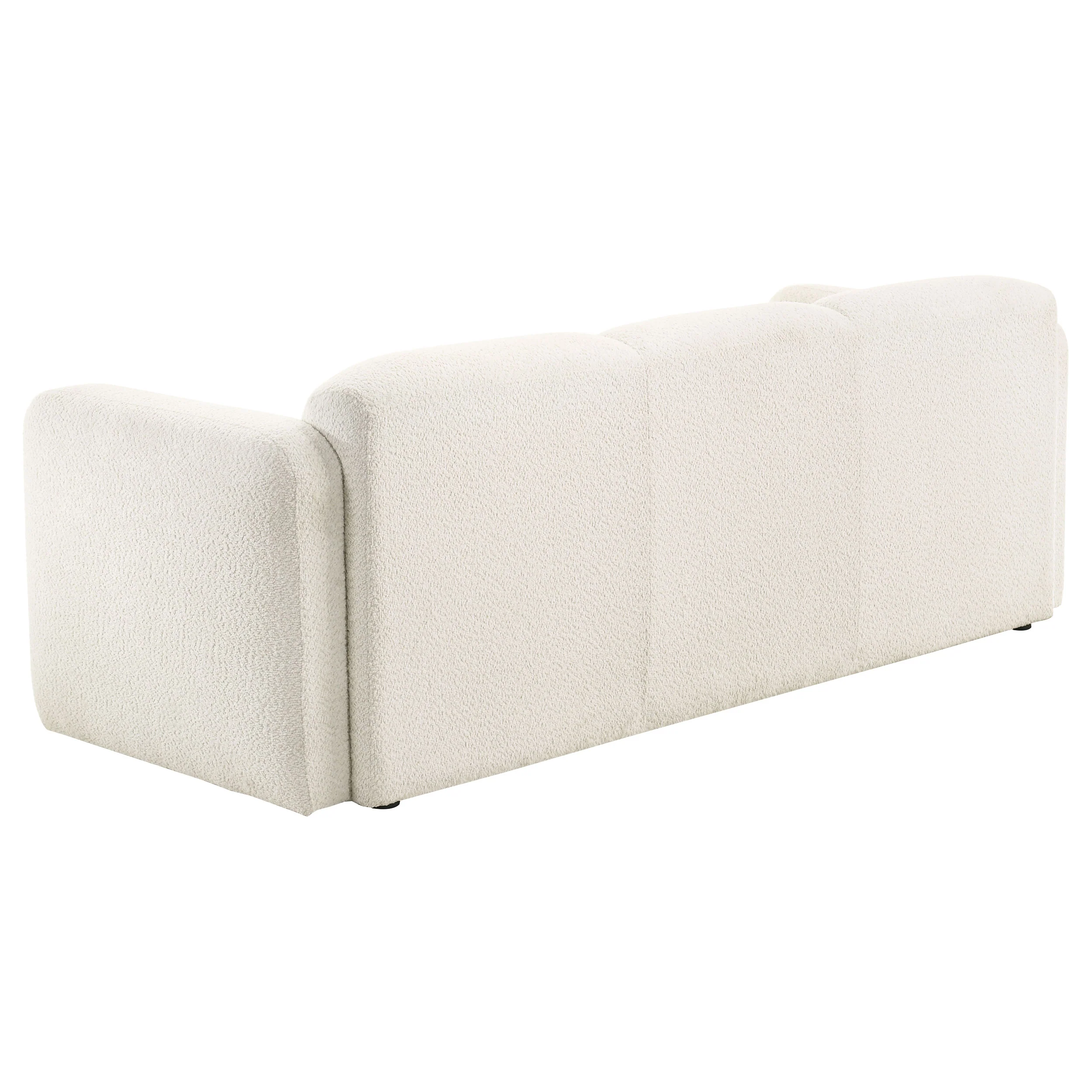 Dorset White Fabric Upholstered Round Track Arm Sofa - Image 5