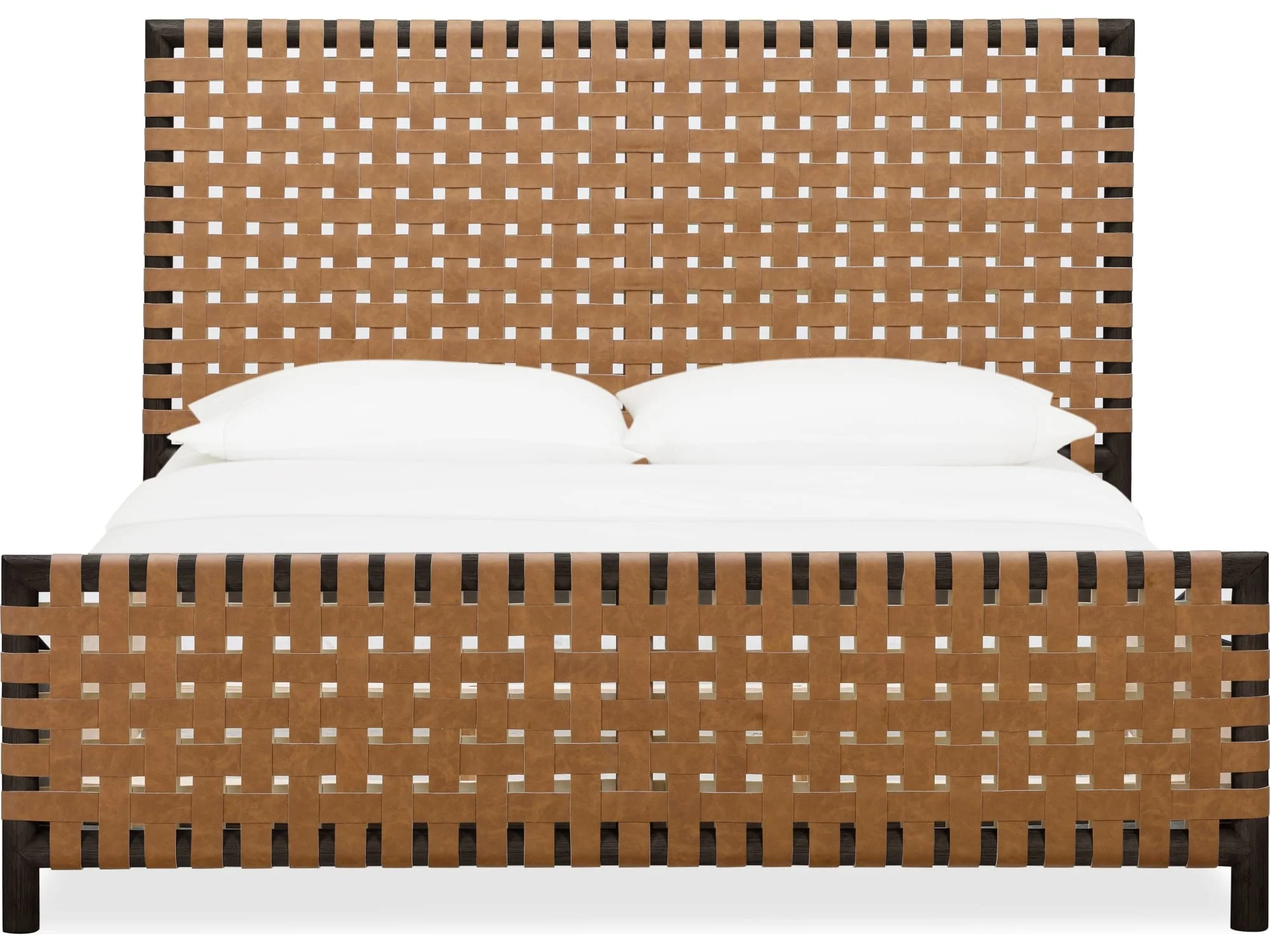 Dorsey Basalt Grey/Ginger Queen Woven Panel Bed - Image 2