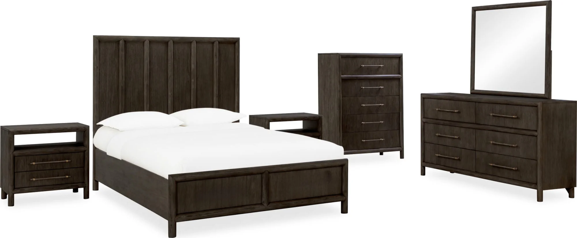 Dorsey Basalt Grey King Wooden Panel Bed - Image 9
