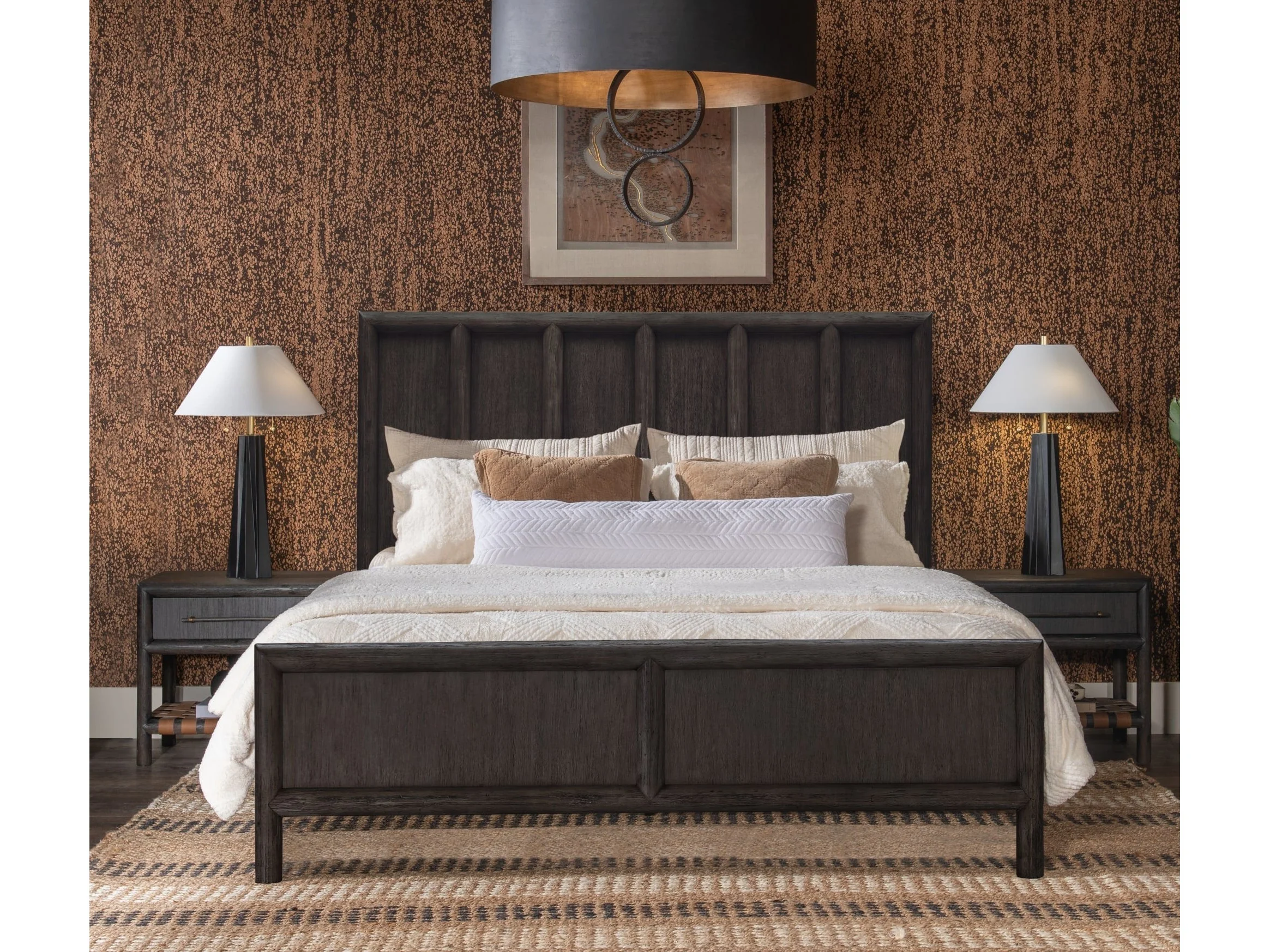 Dorsey Basalt Grey Queen Wooden Panel Bed