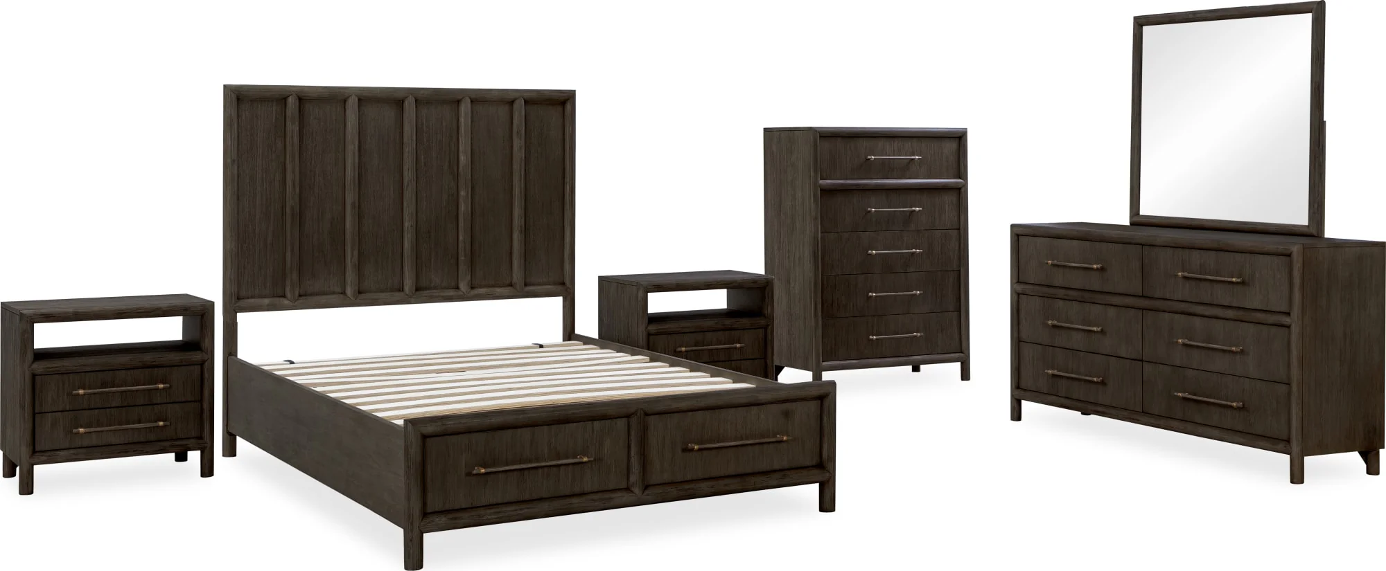 Dorsey Basalt Grey Queen Wooden Two Drawer Storage Bed - Image 7