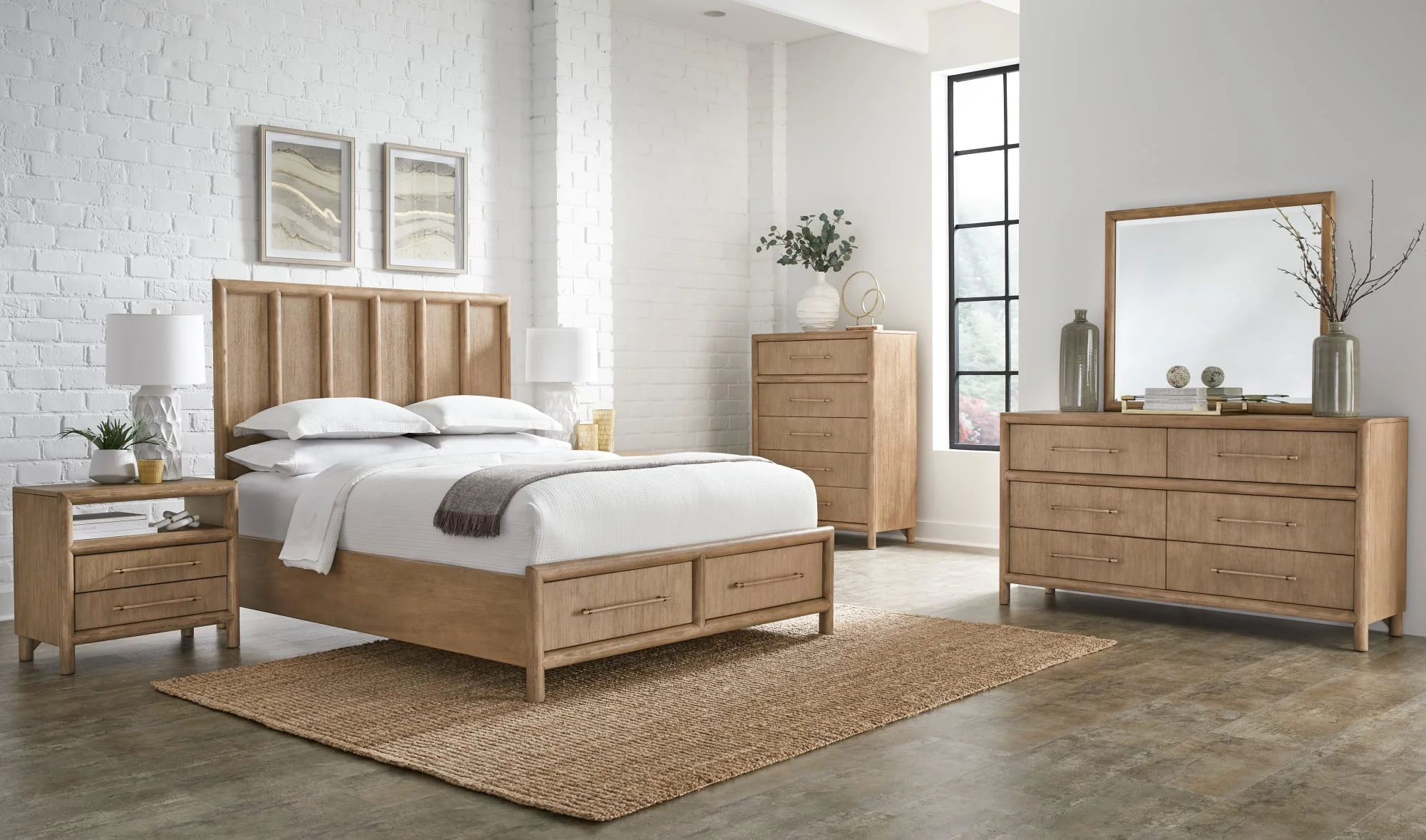 Dorsey Granola Two Drawer USB-charging Nightstand in Granola - Image 7