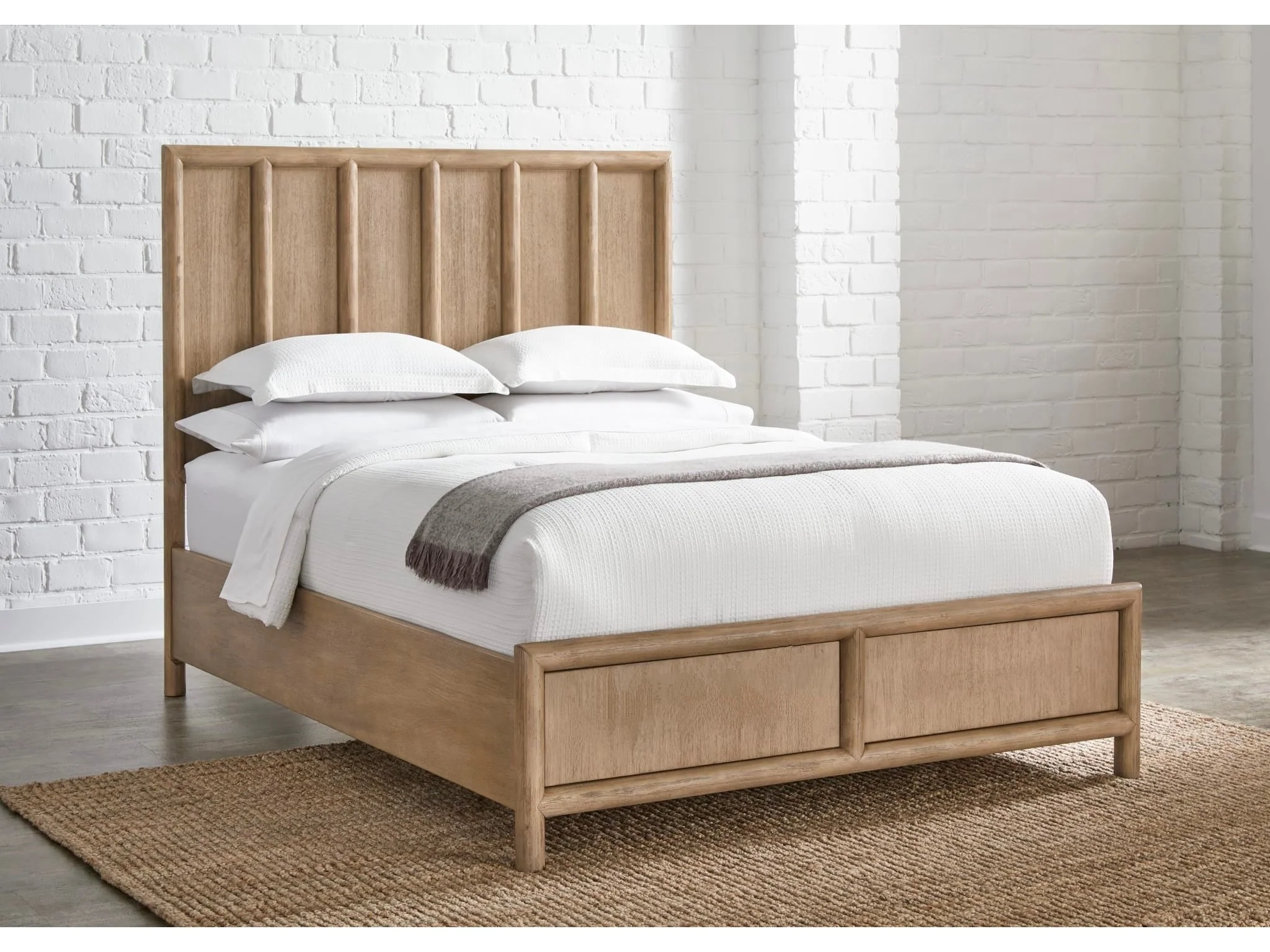 Dorsey Wooden Queen Panel Bed in Granola