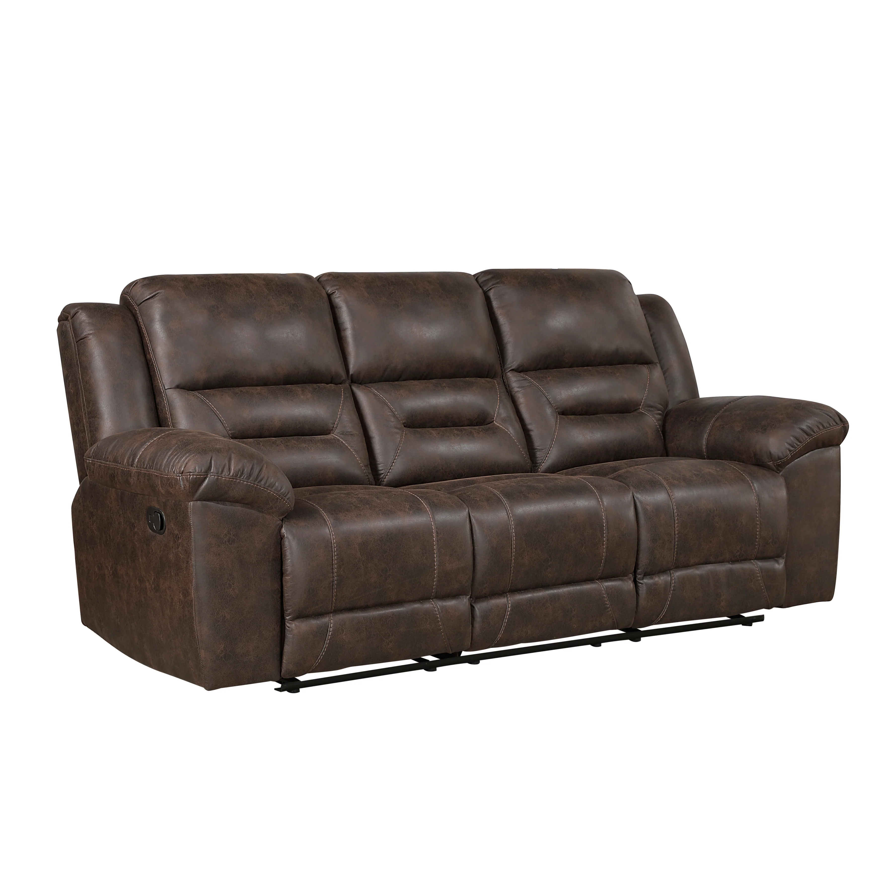 Double Brown Reclining Sofa - Image 2