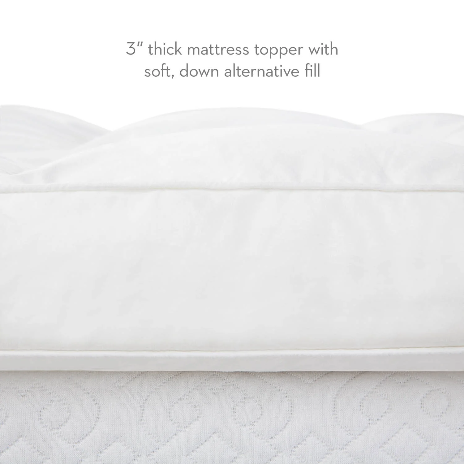 Down Alternative White Twin XL 3" Mattress Topper - Image 6