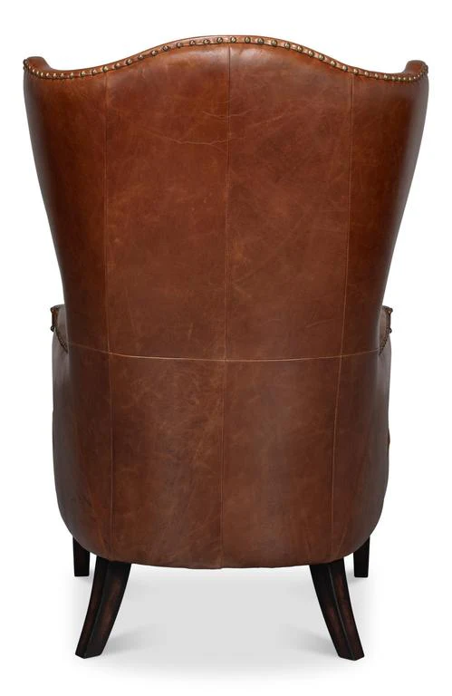 Drake Brown Distilled Leather Chair - Image 5