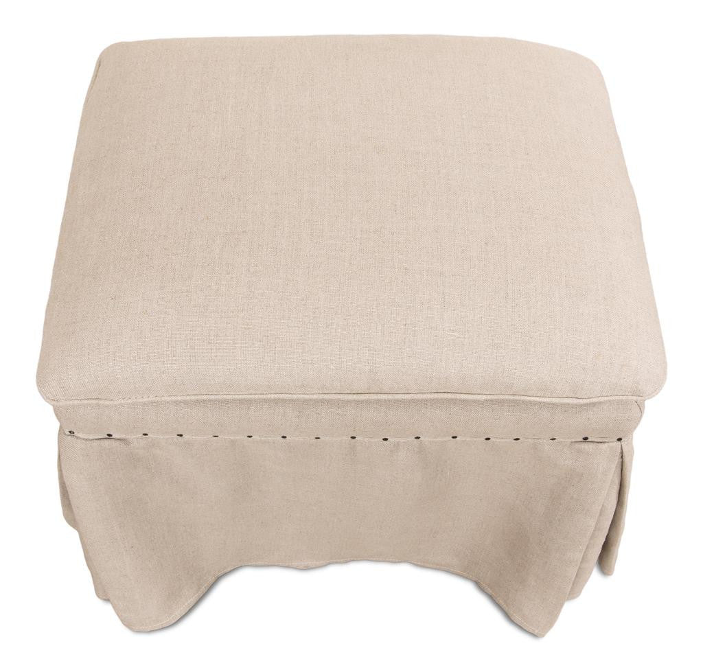 Draped Beige Ottoman (Set of 2) - Image 3