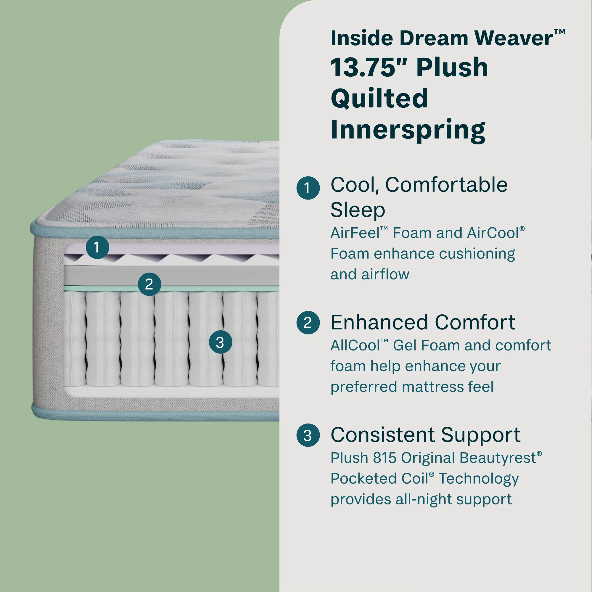 Dream Weaver 13.75" Gray Innerspring California King Plush Mattress - Image 2