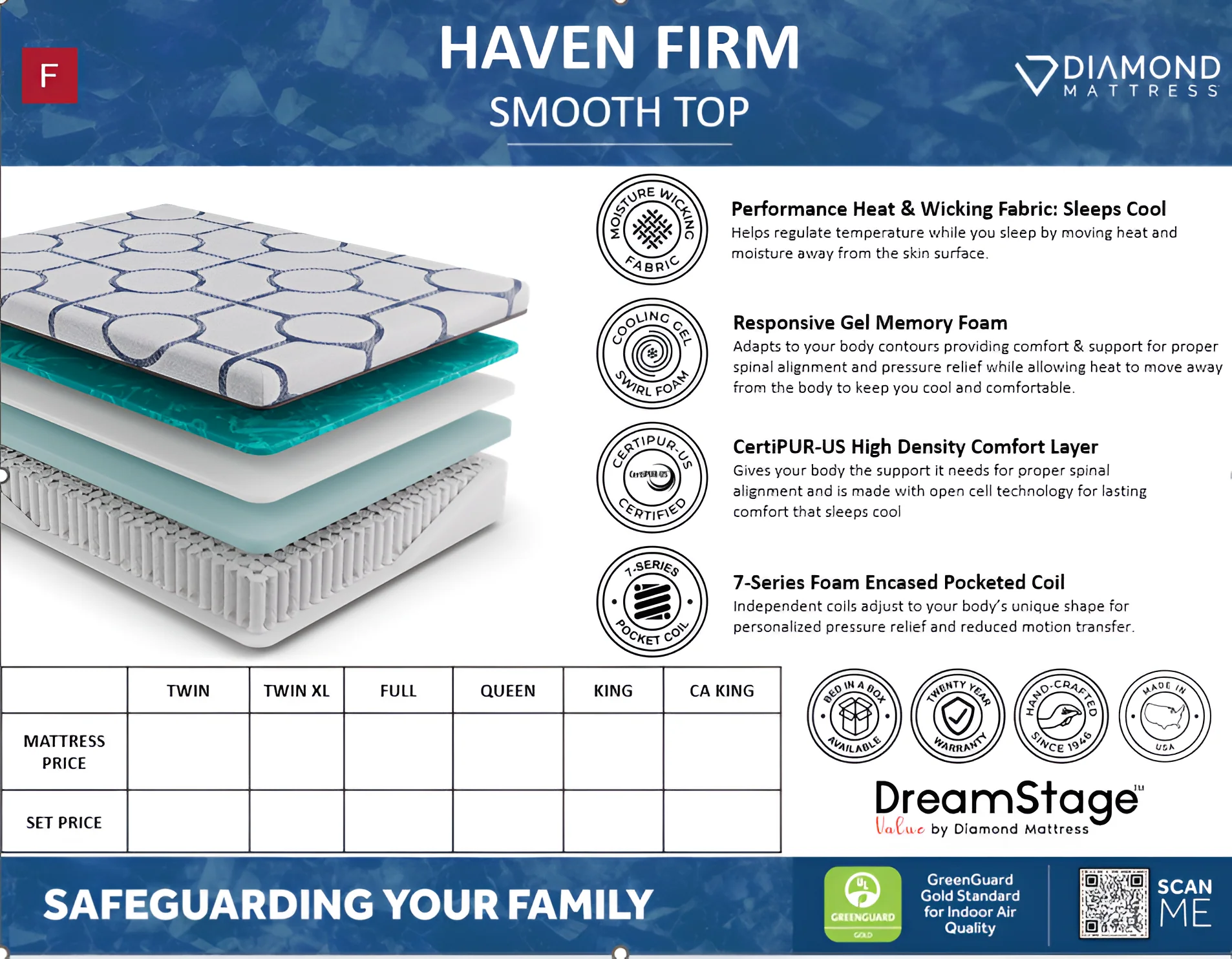 Dreamstage Value Haven Hybrid 13.5" Firm Grey California King Mattress - Image 10