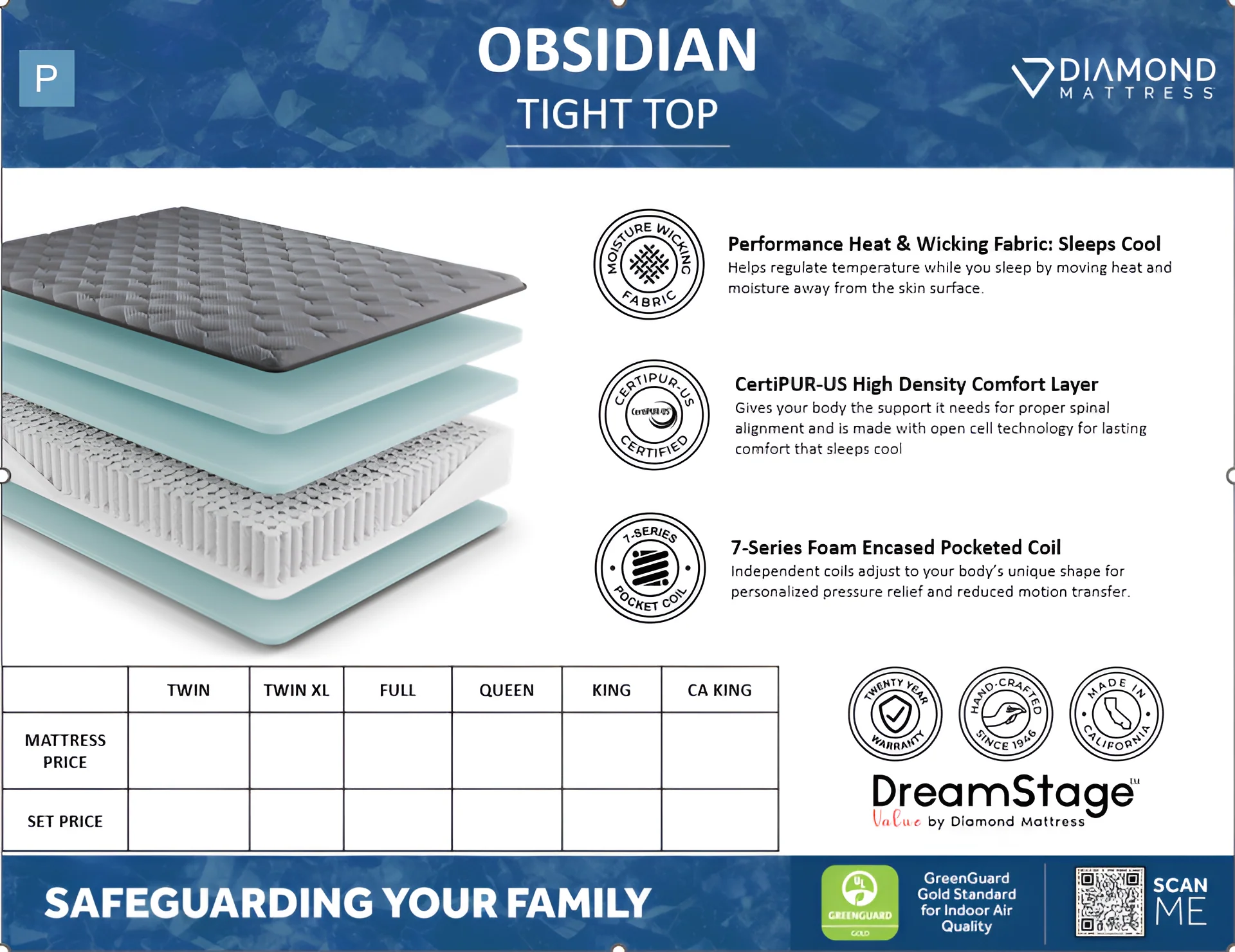 Dreamstage Value Obsidian Tight Top 13" Plush Grey Twin XL Mattress - Image 9