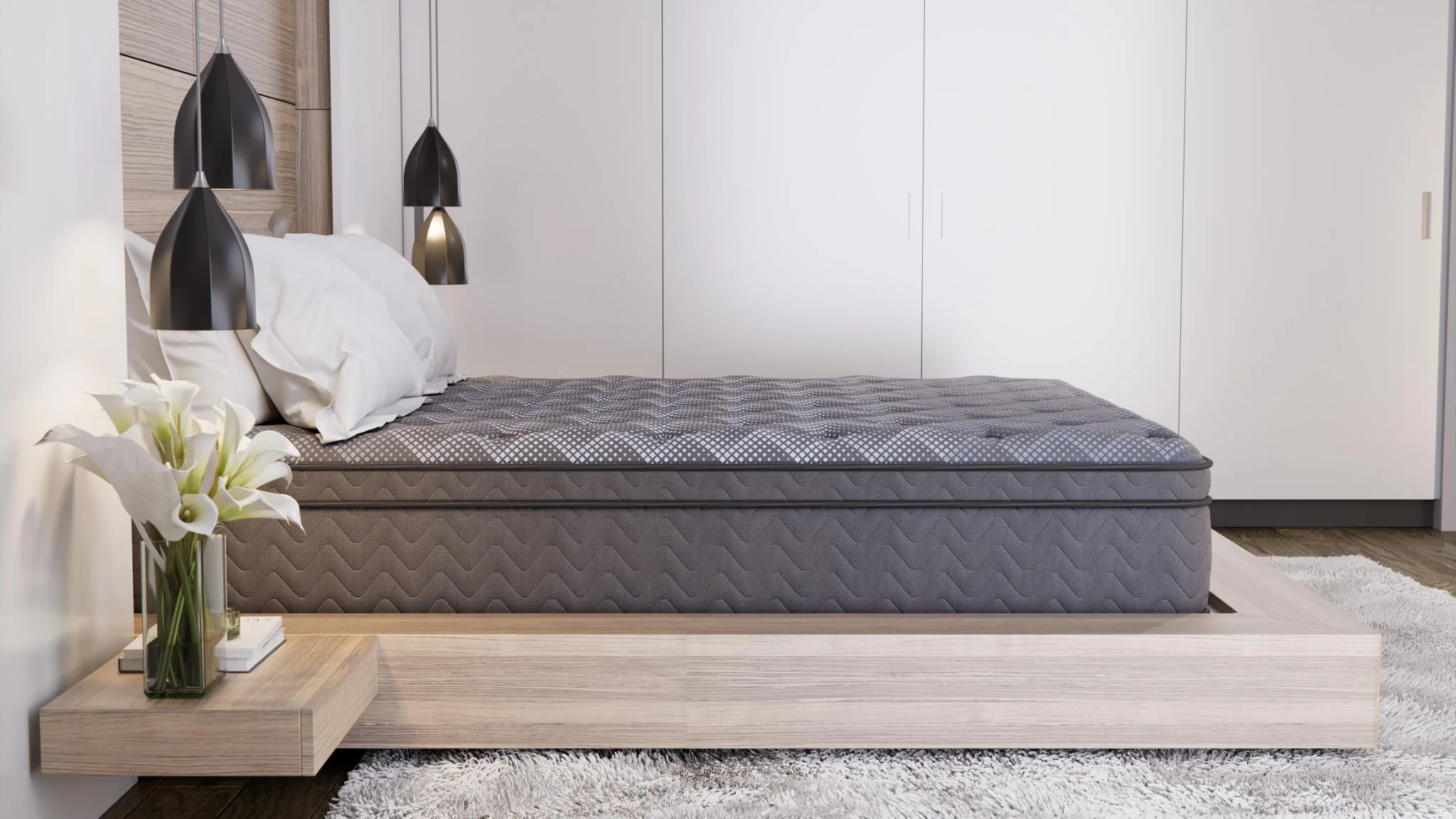 Dreamstage Value Turquoise Euro Top 12.5" Medium Grey California King Mattress - Image 3