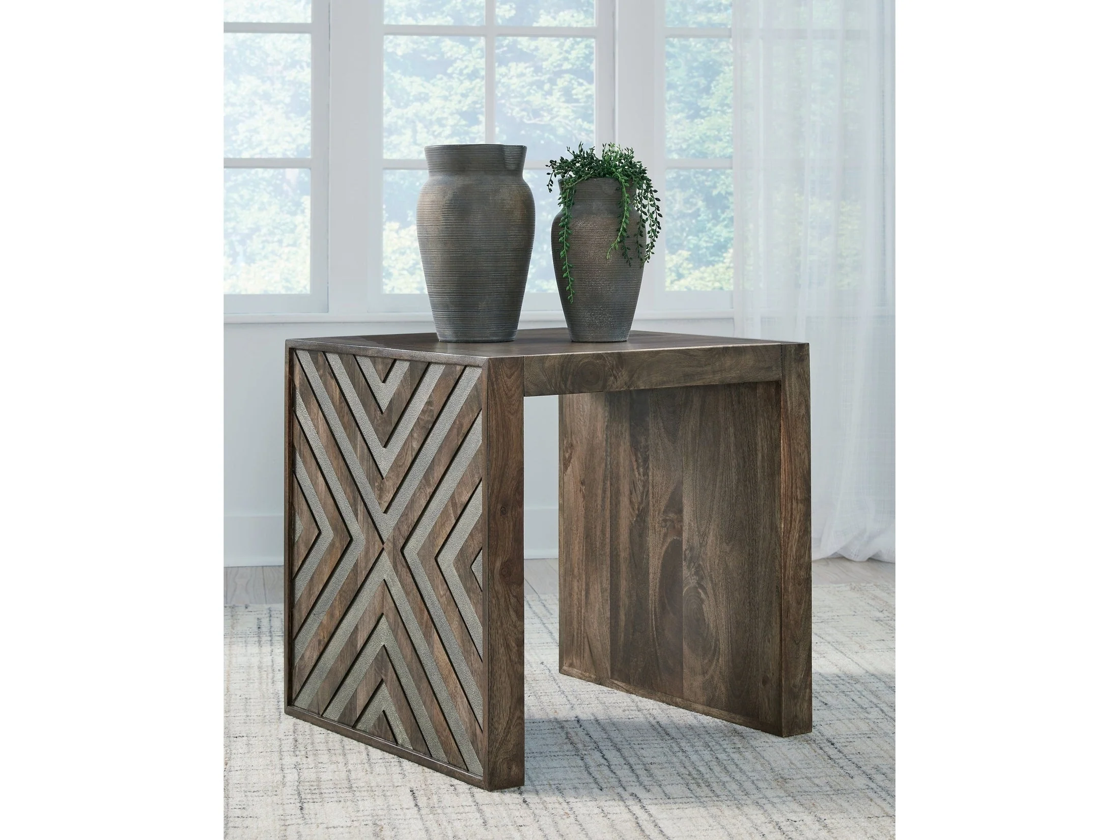 Dreggan Brown Square End Table (Online Special Price)