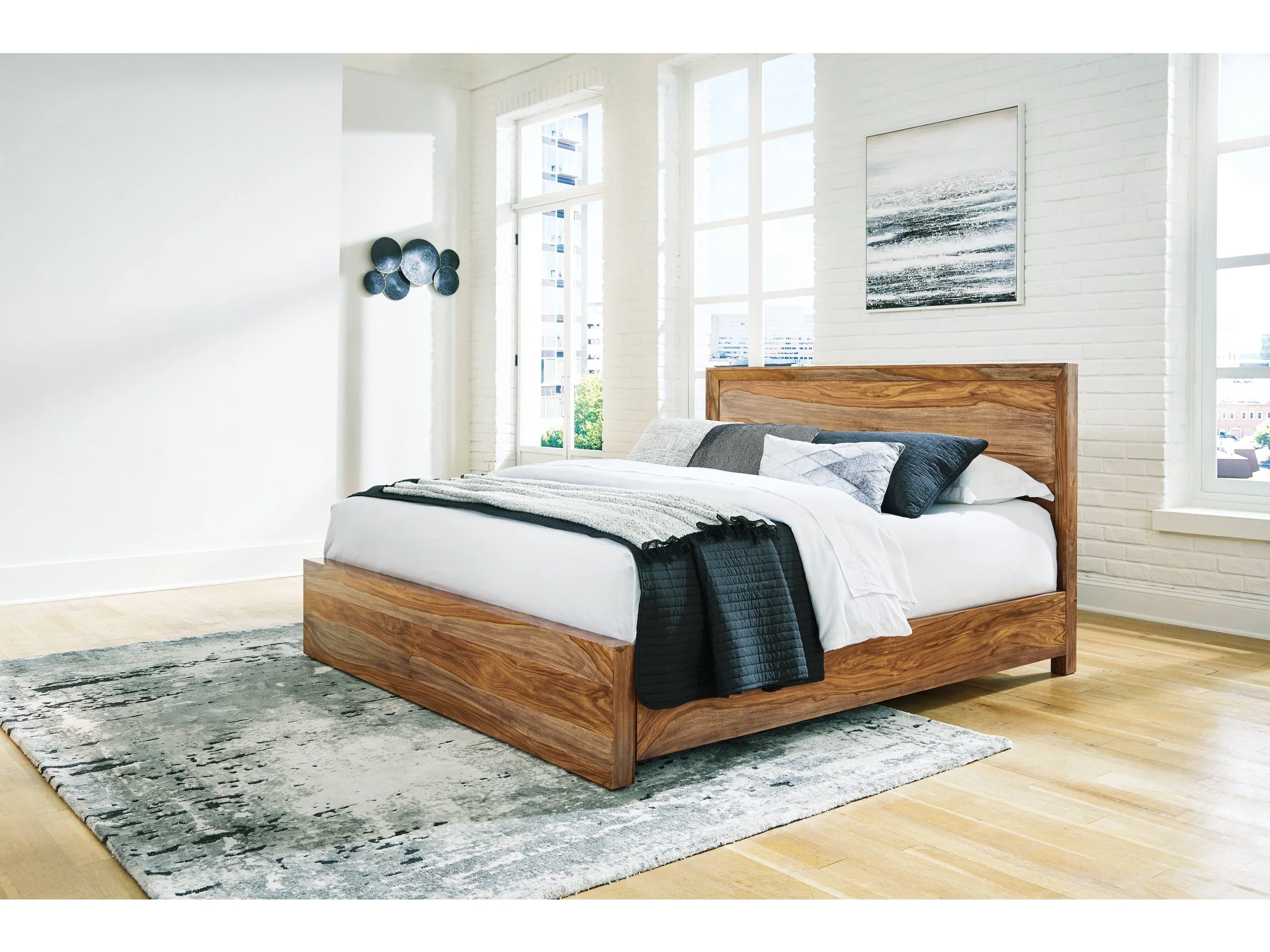 Dressonni Brown California King Panel Bed (Online Special Price)