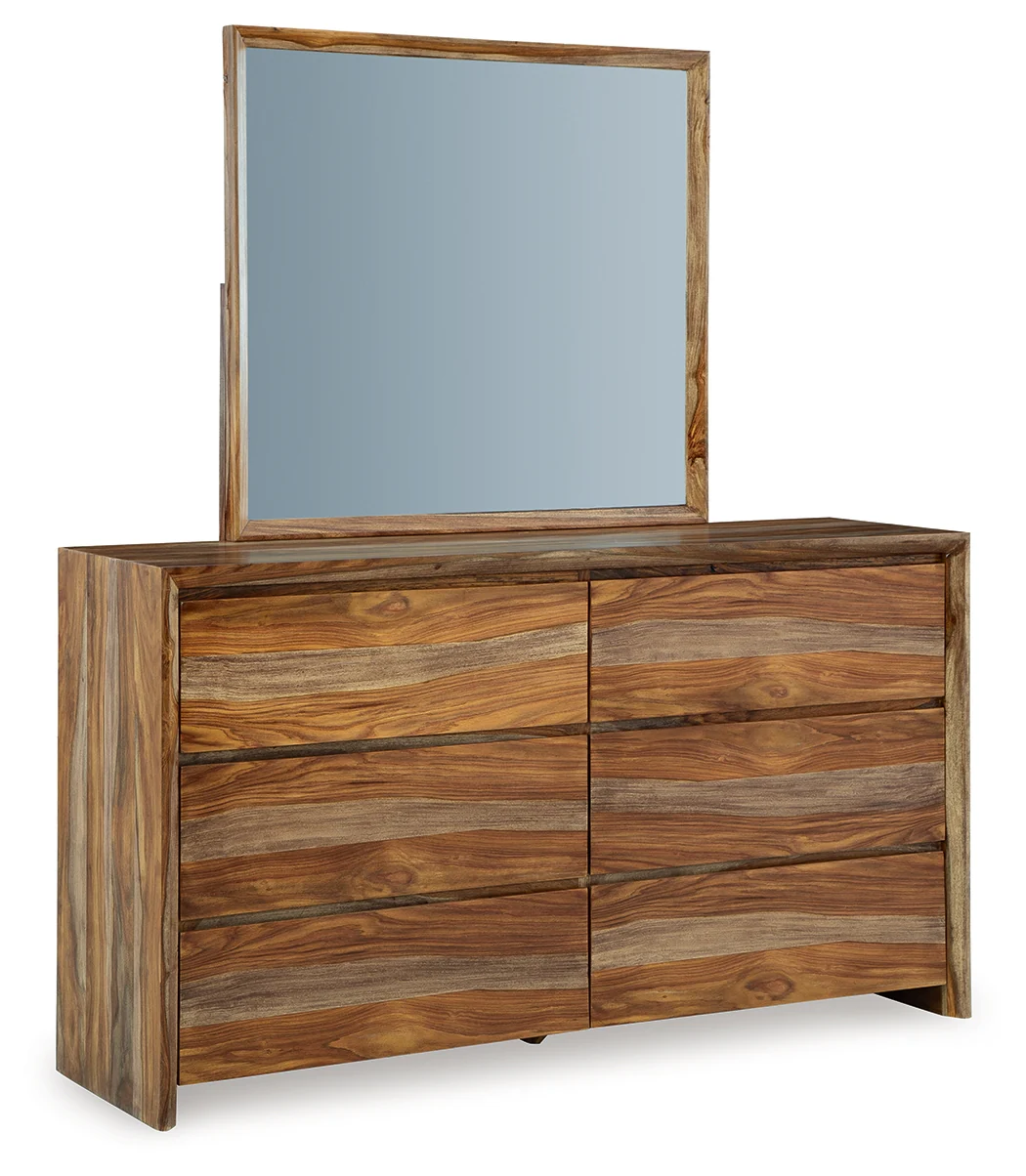 Dressonni Brown Queen Panel Bed, Dresser, Mirror and Nightstand - Image 2