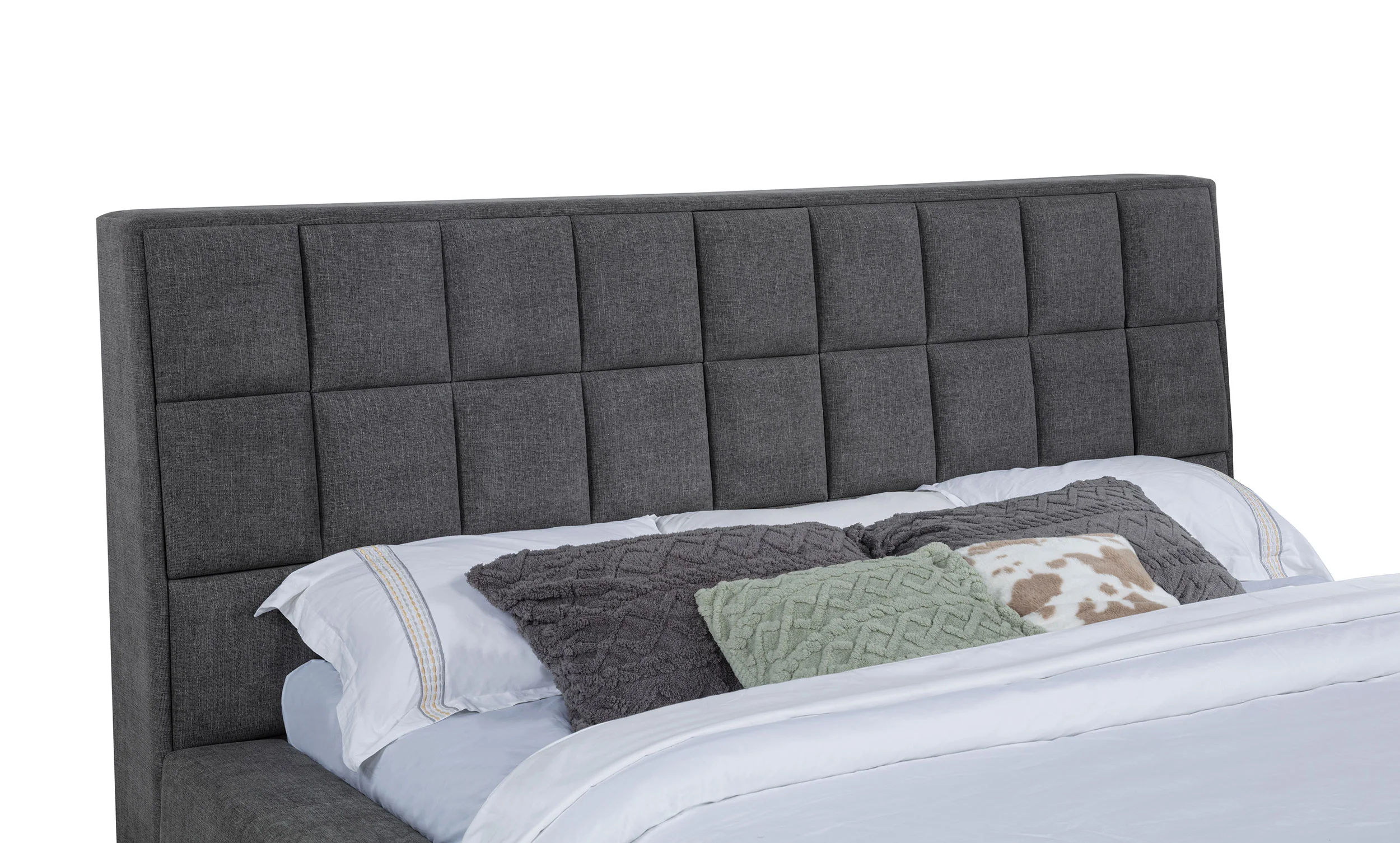 Dreux Grey Upholstered Eastern King Panel Platform Bed - Image 9
