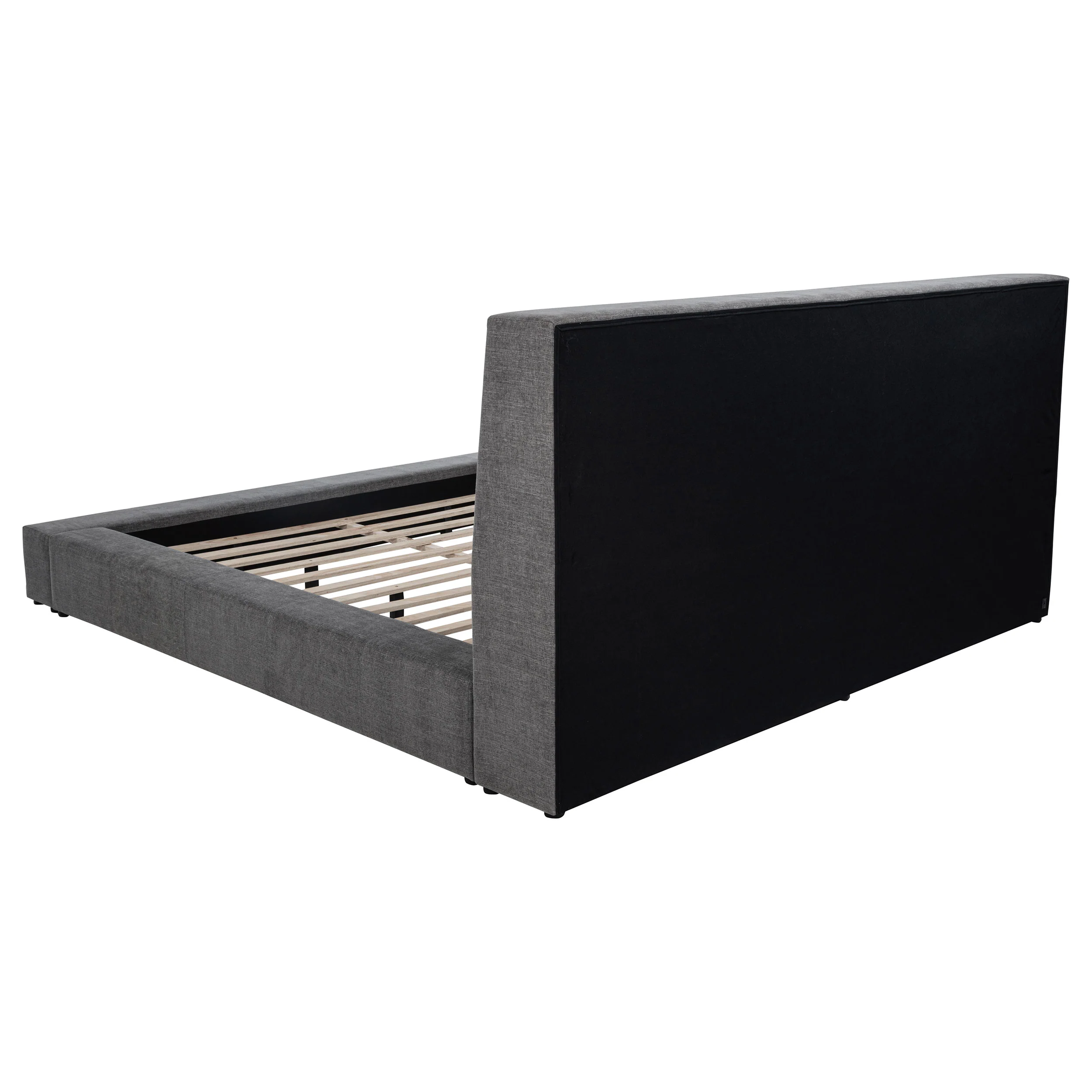 Dreux Grey Upholstered Queen Panel Platform Bed - Image 7