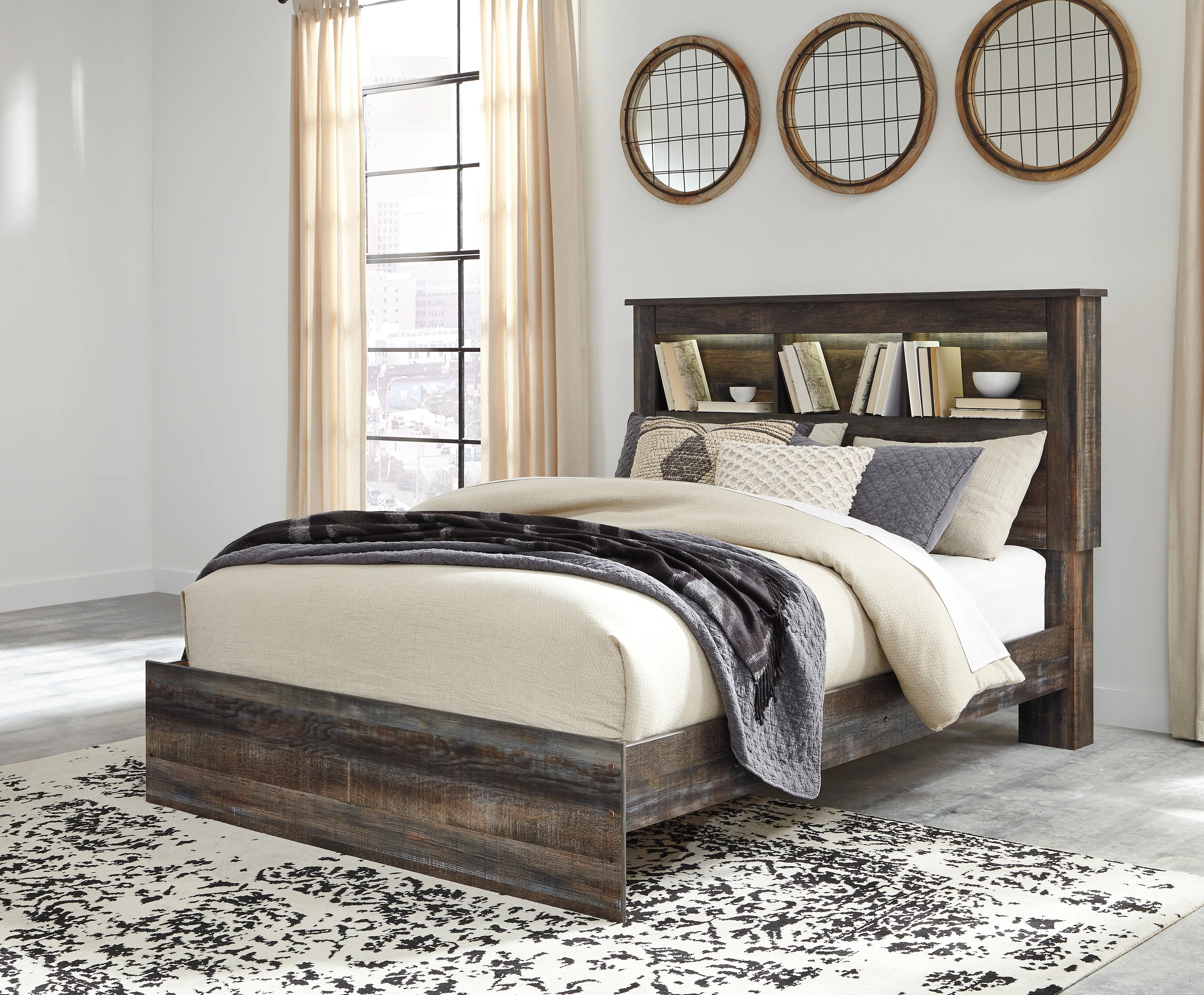 Drystan Multi Queen Bookcase Panel Bedroom Set with Dresser, Mirror Chest and Nightstand - Image 17